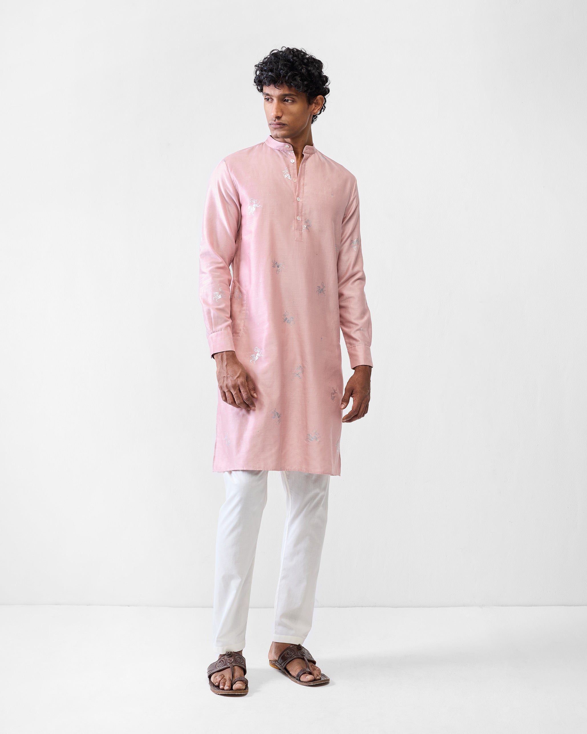 Bageecha Kurta - Pink Printed
