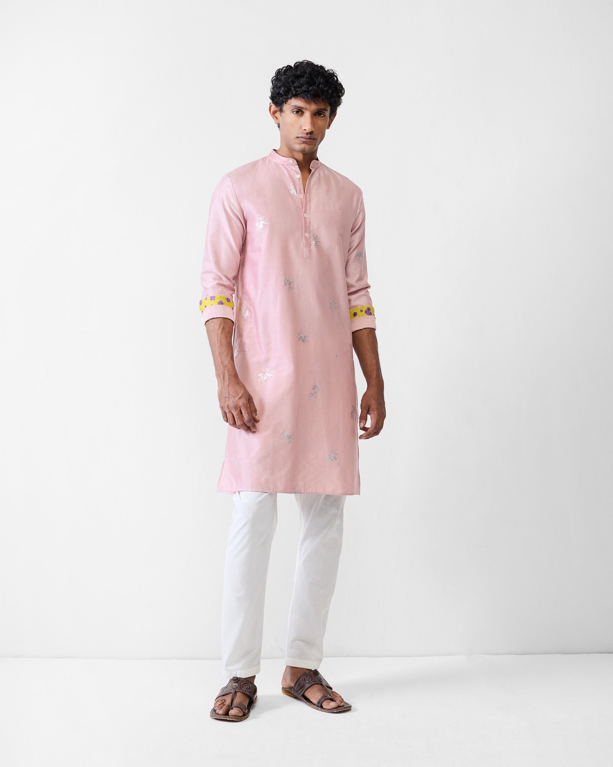Bageecha Kurta - Pink Printed