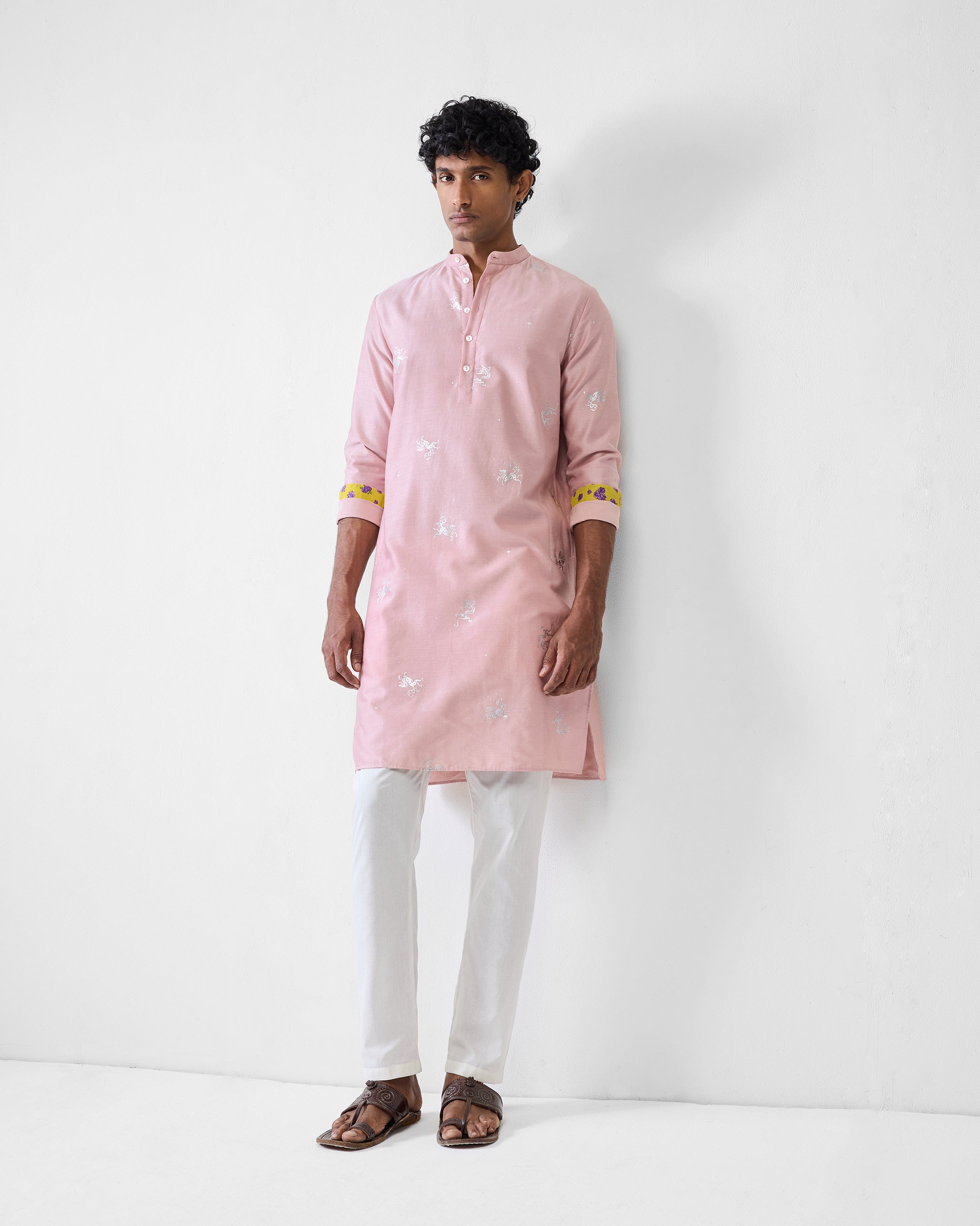 Bageecha Kurta - Pink Printed