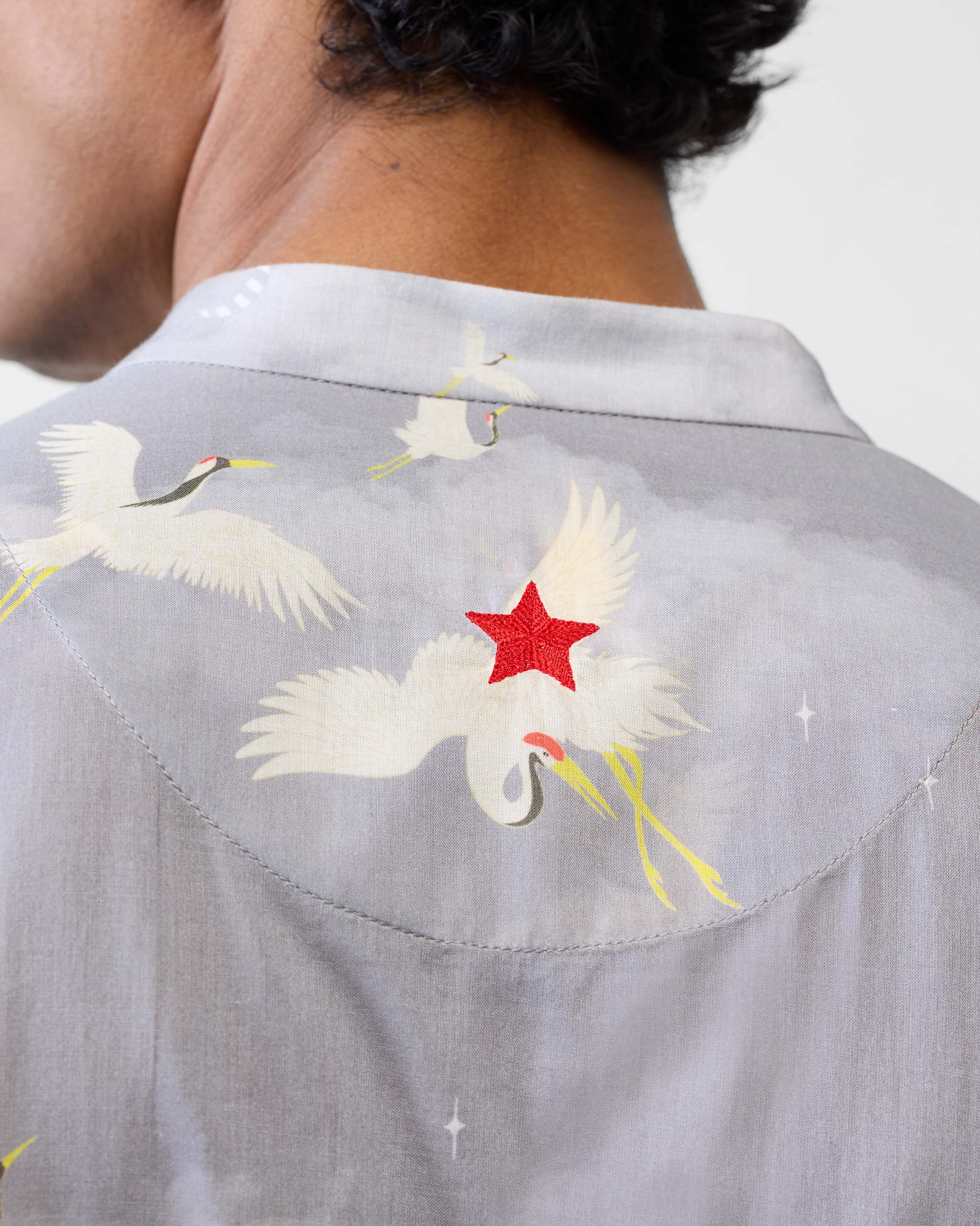 Front Pleat Kurta - Light Grey Printed