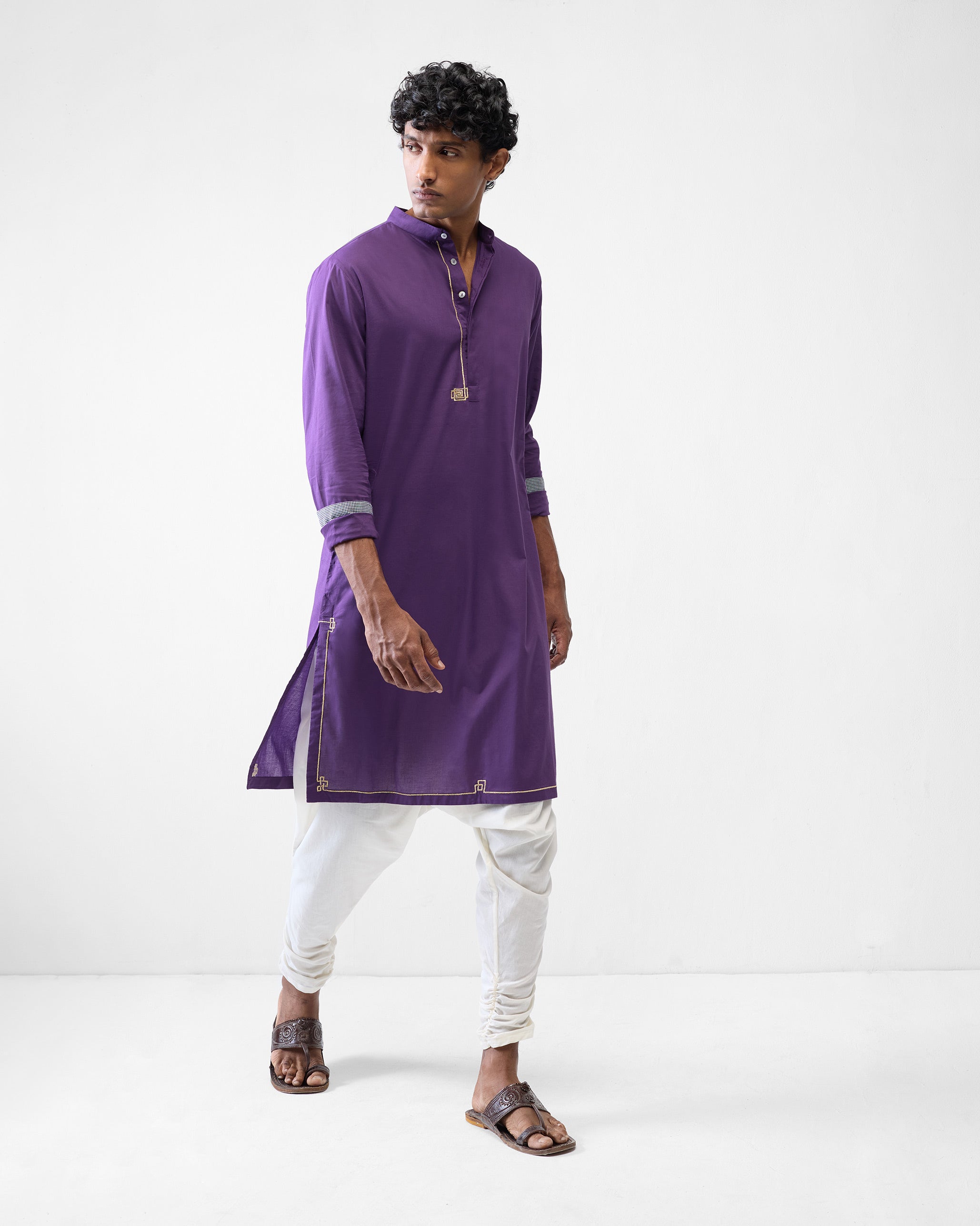 Arrham Kurta - Purple Embroidered