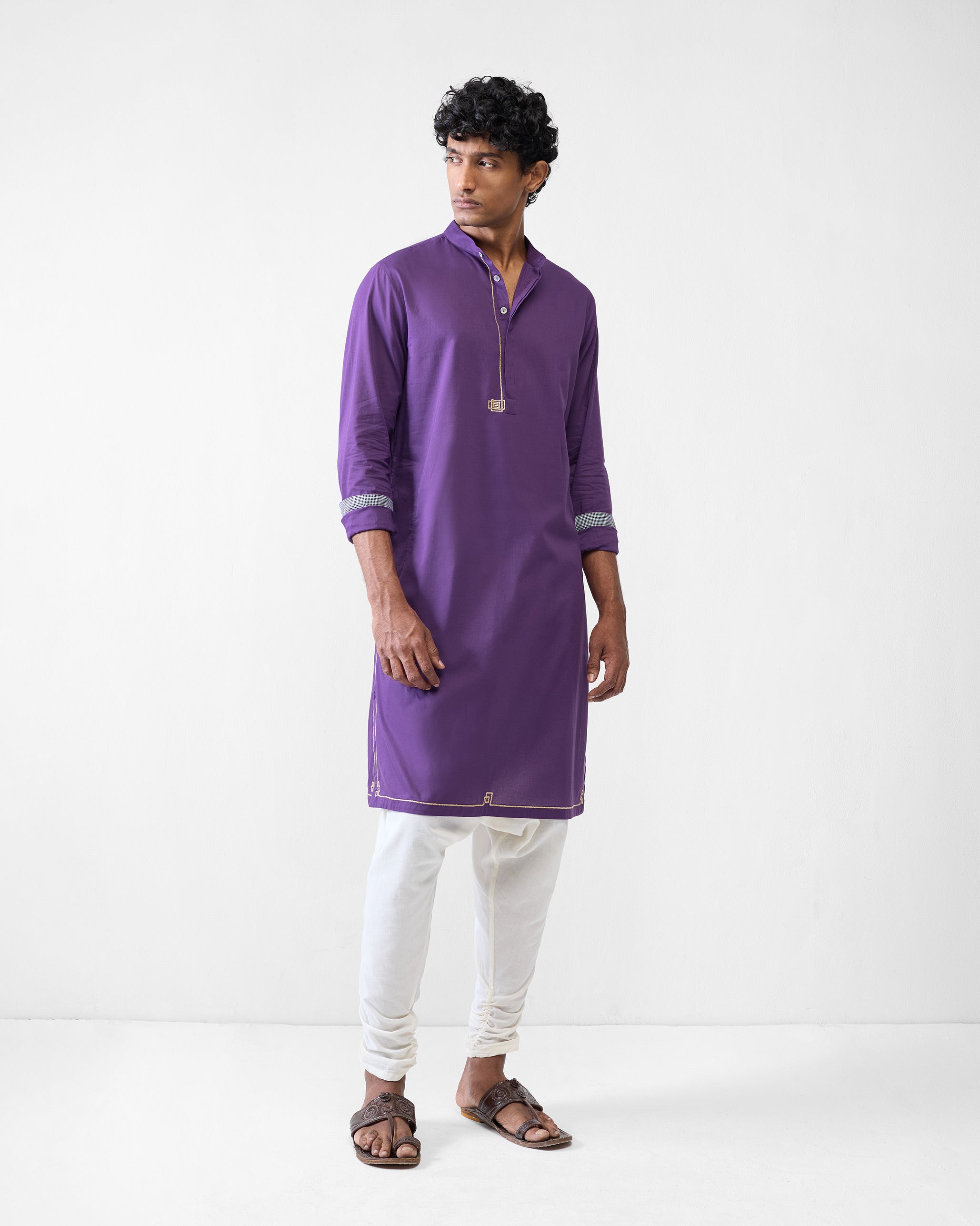 Arrham Kurta - Purple Embroidered