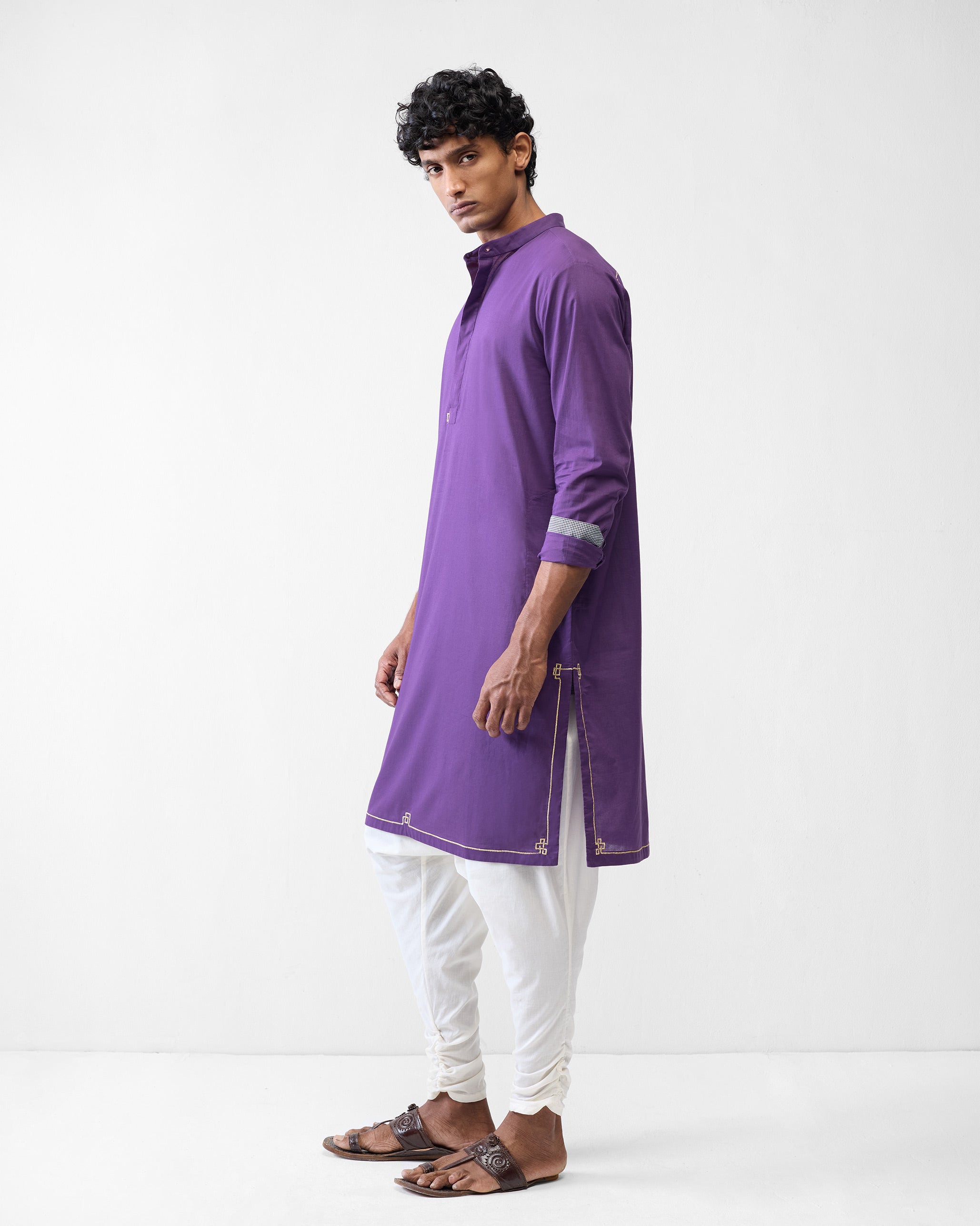 Arrham Kurta - Purple Embroidered