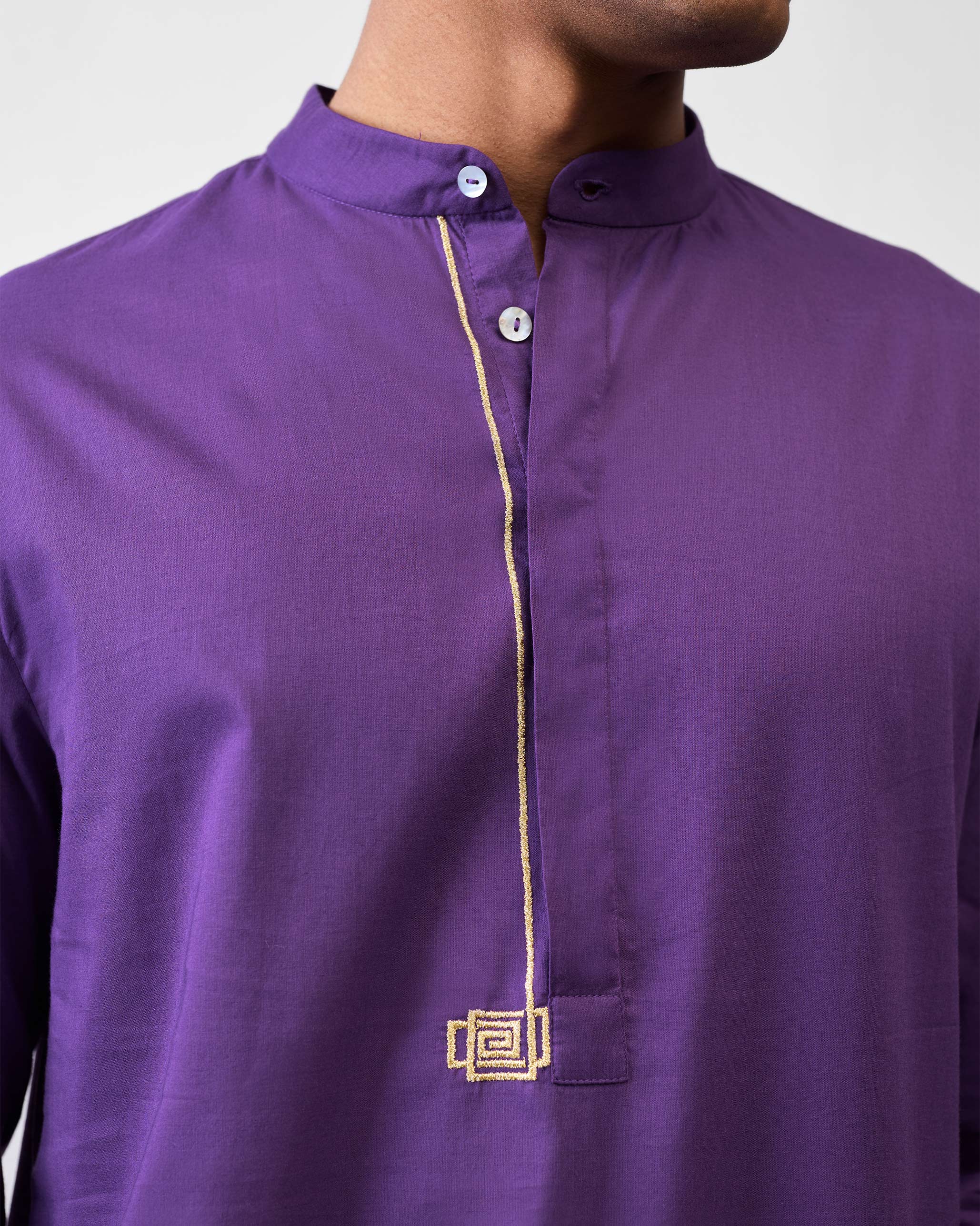 Arrham Kurta - Purple Embroidered