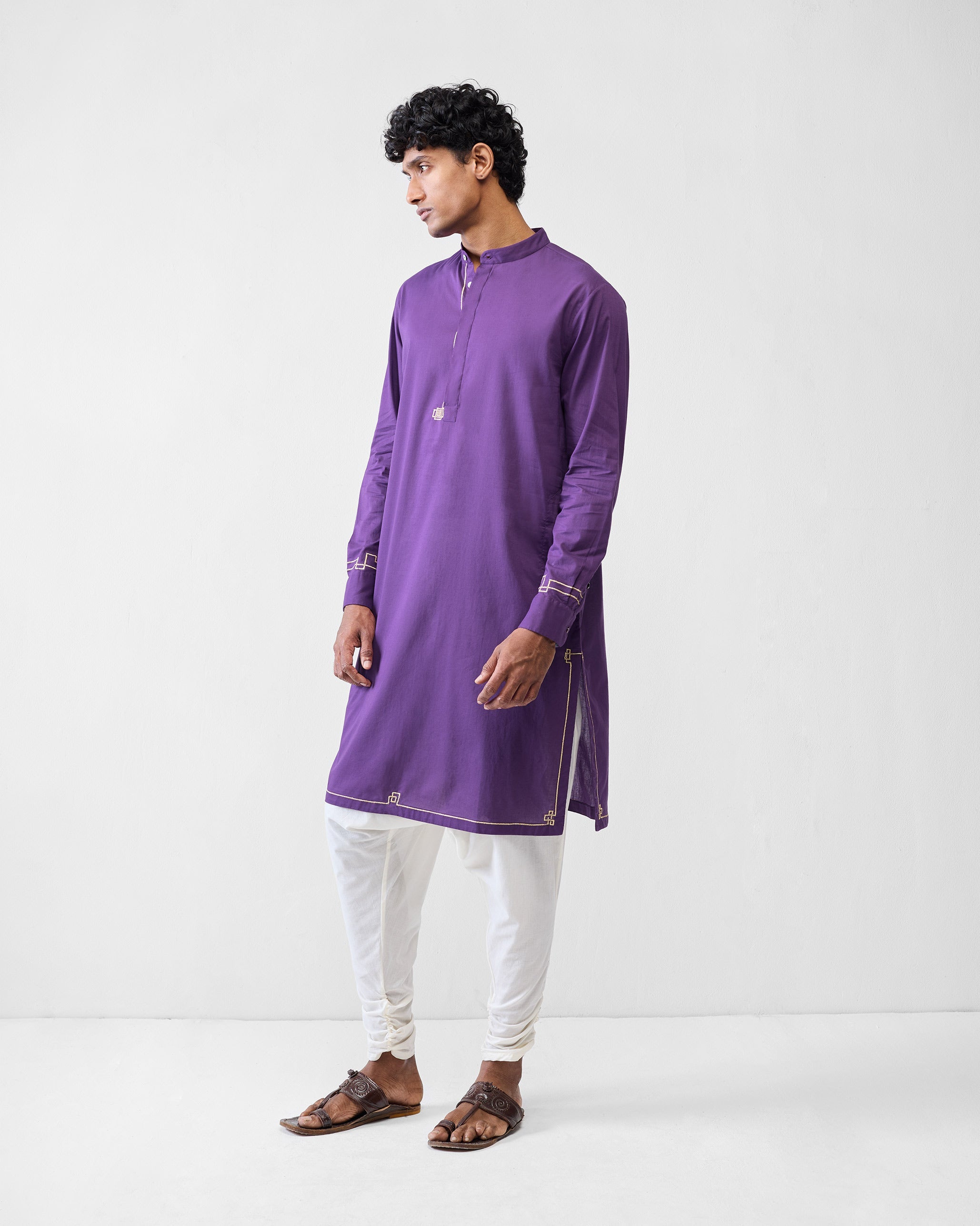 Arrham Kurta - Purple Embroidered