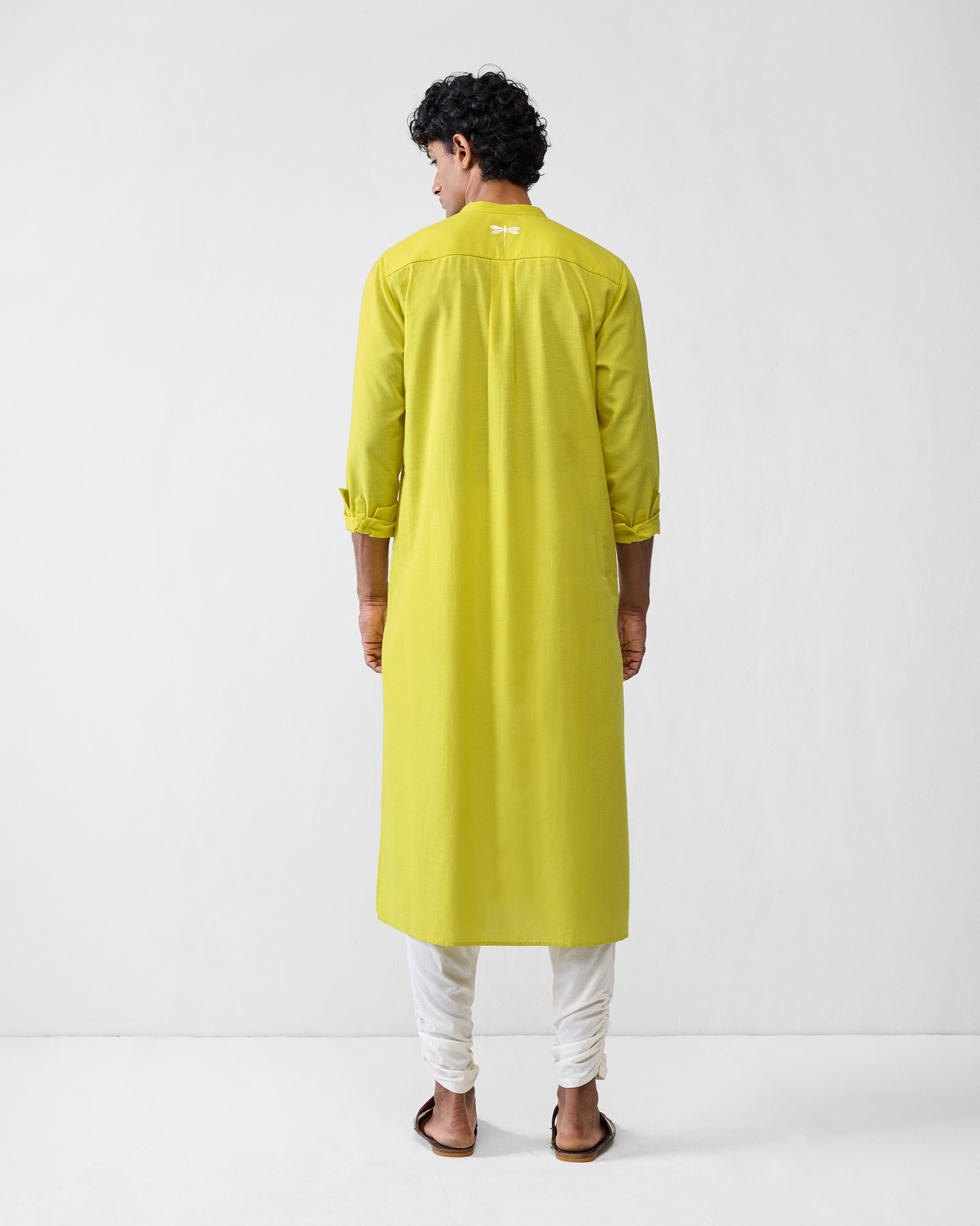 Ibn Kurta - Chartreuse Embroidered