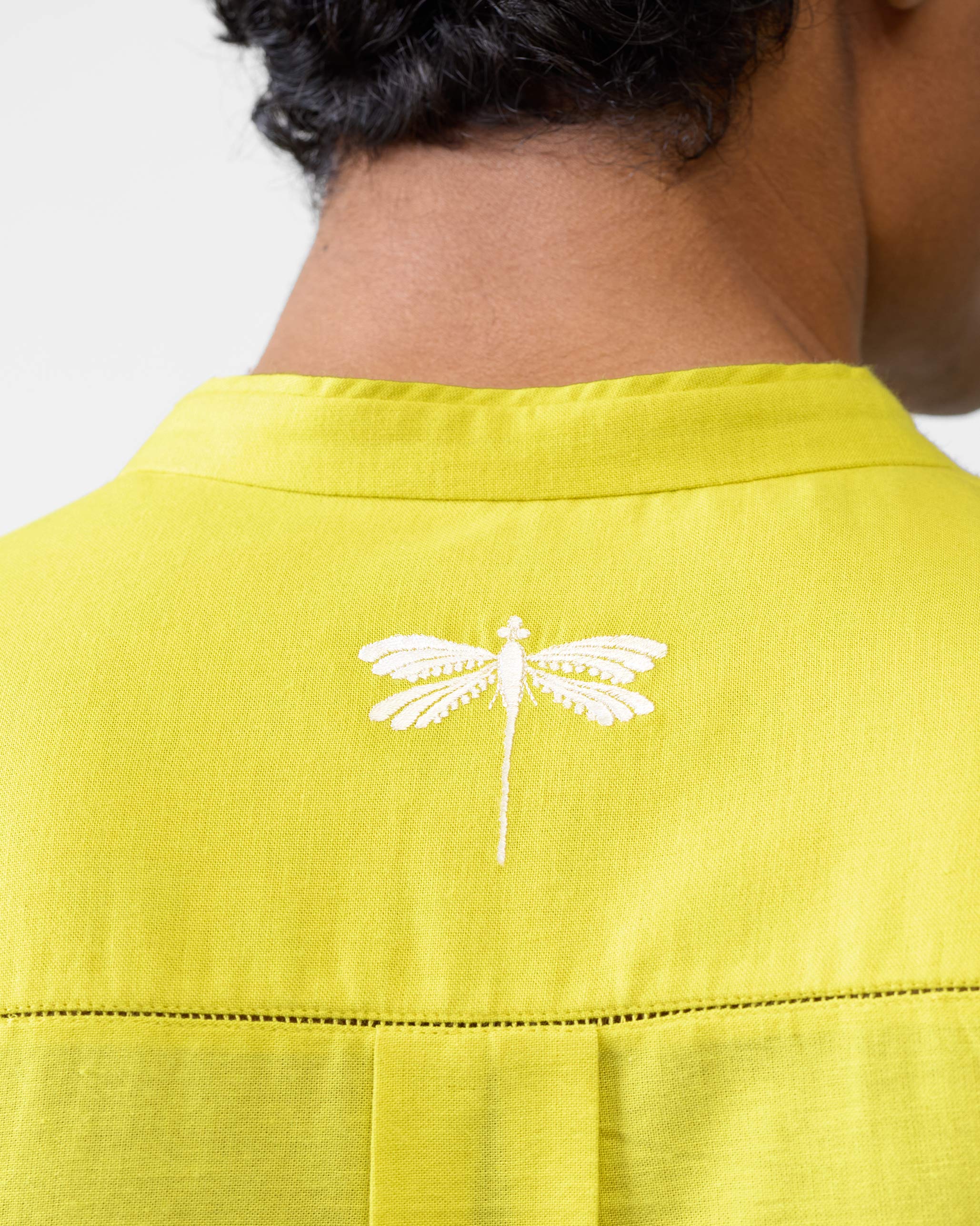 Ibn Kurta - Chartreuse Embroidered