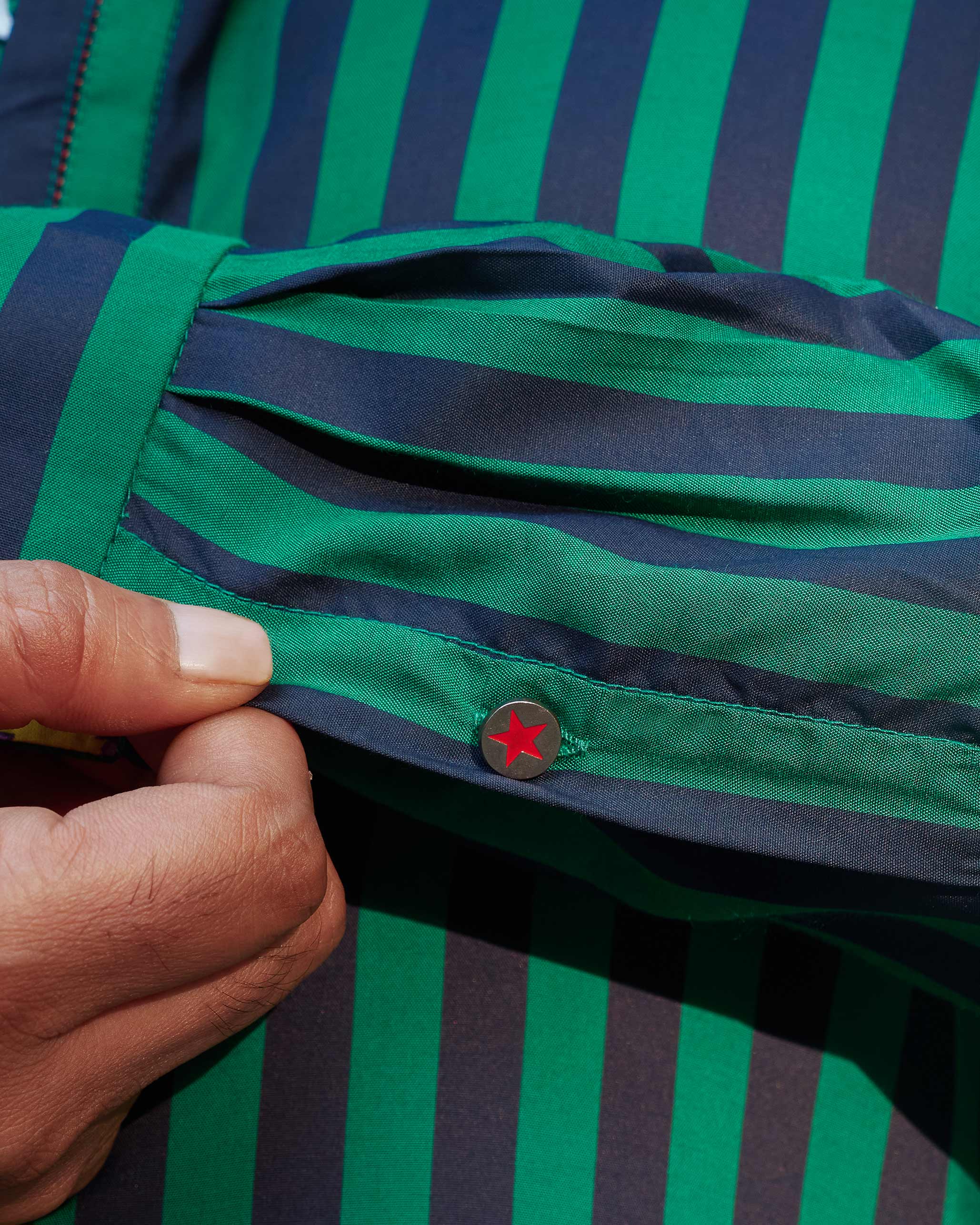 Gala Kurta – Green & Navy Printed