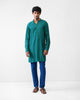 Jubilee Kurta - Green & Navy Printed