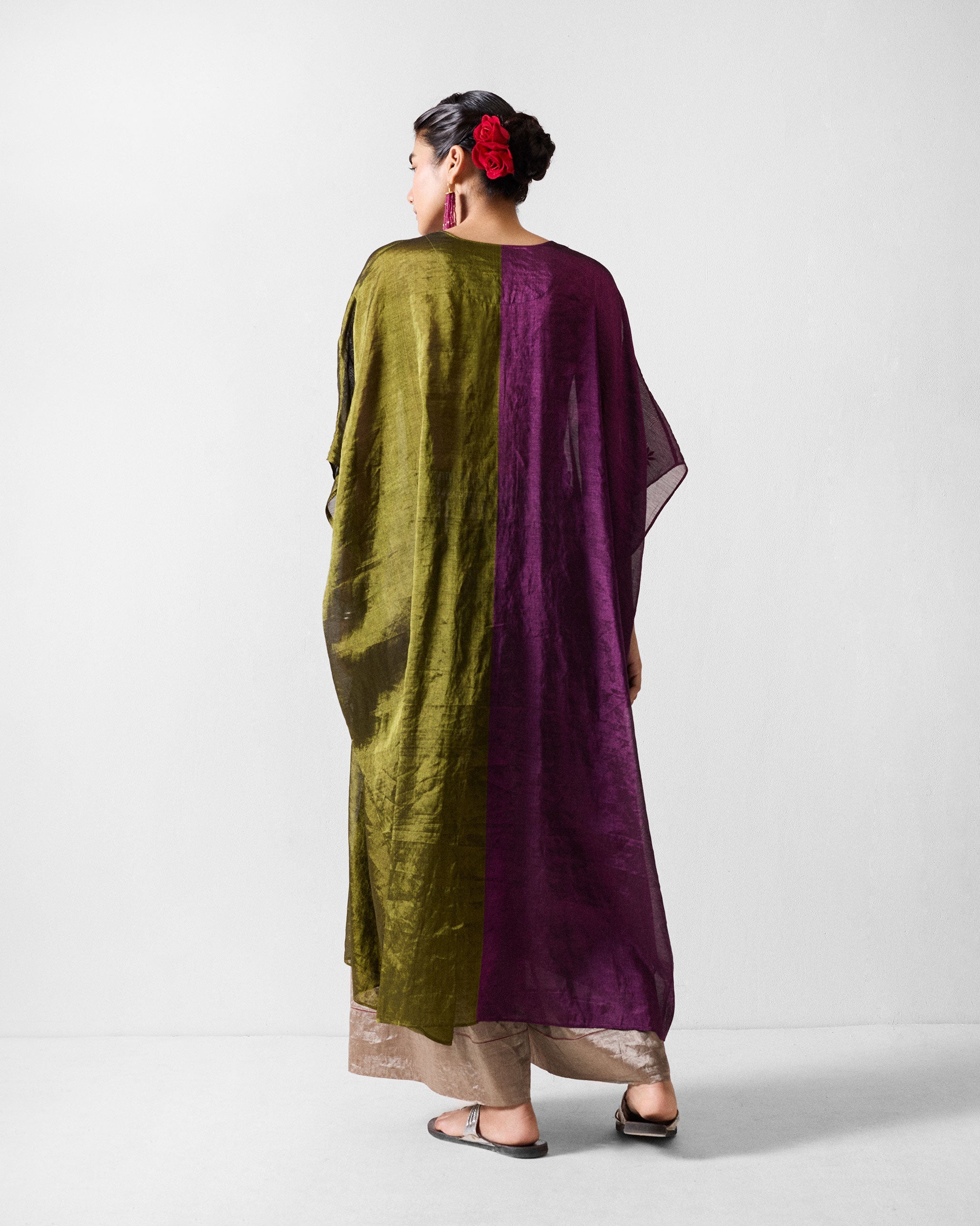 Araya Kaftan - Olive & Purple