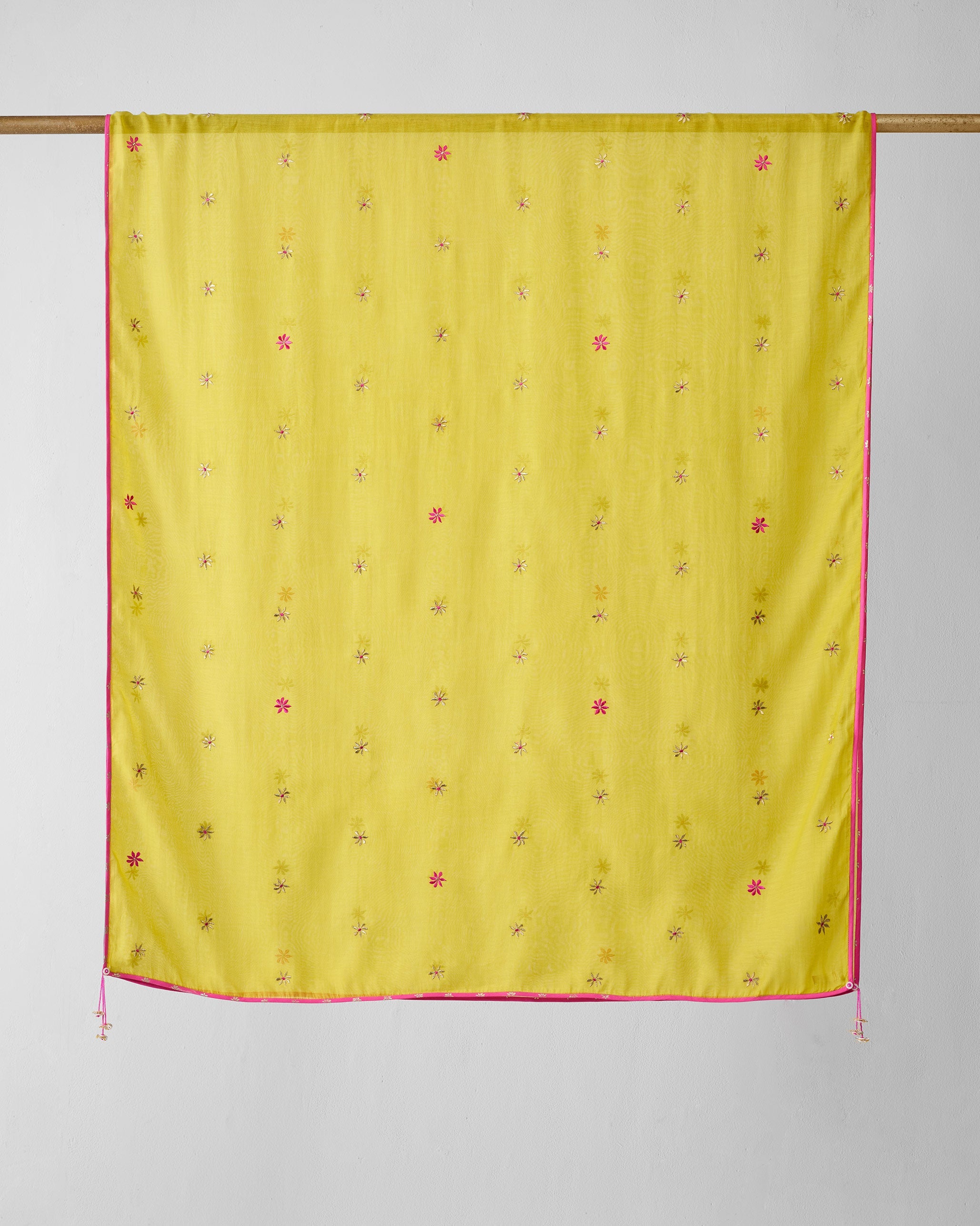 Anaya Dupatta - Chartreuse & Gold Embroidered
