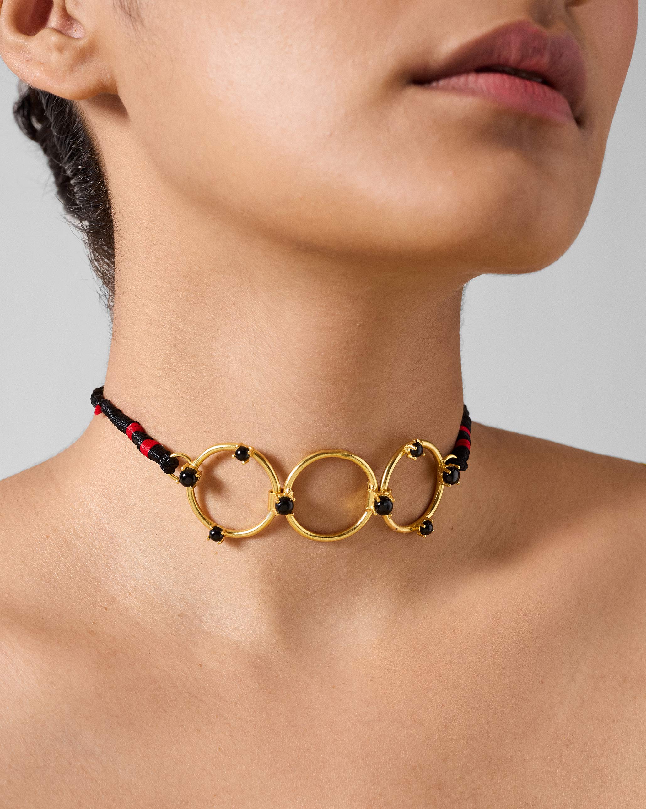 Oynx Necklace - Gold & Black