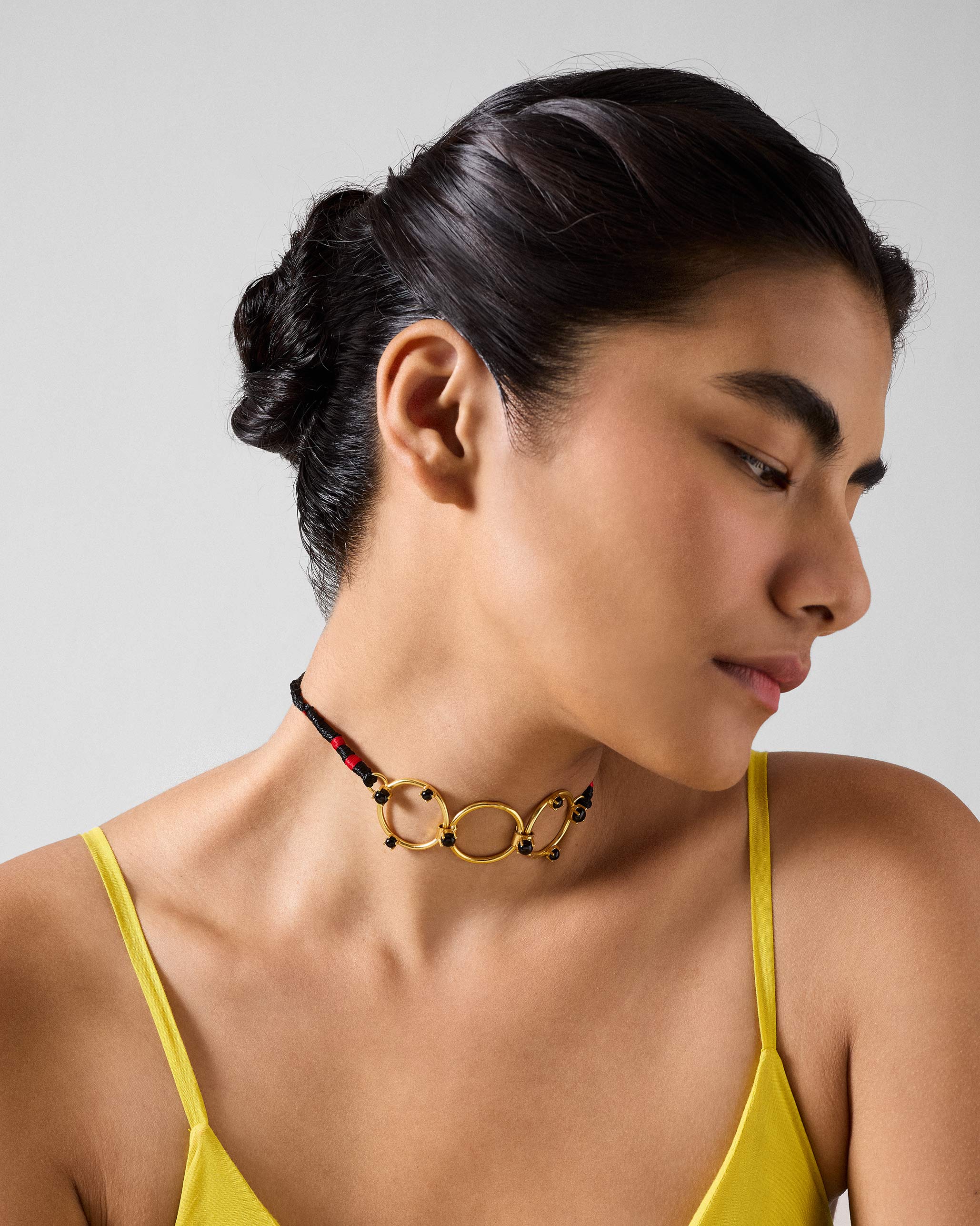 Oynx Necklace - Gold & Black
