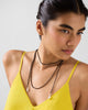 Long Black Necklace - Silver & Black