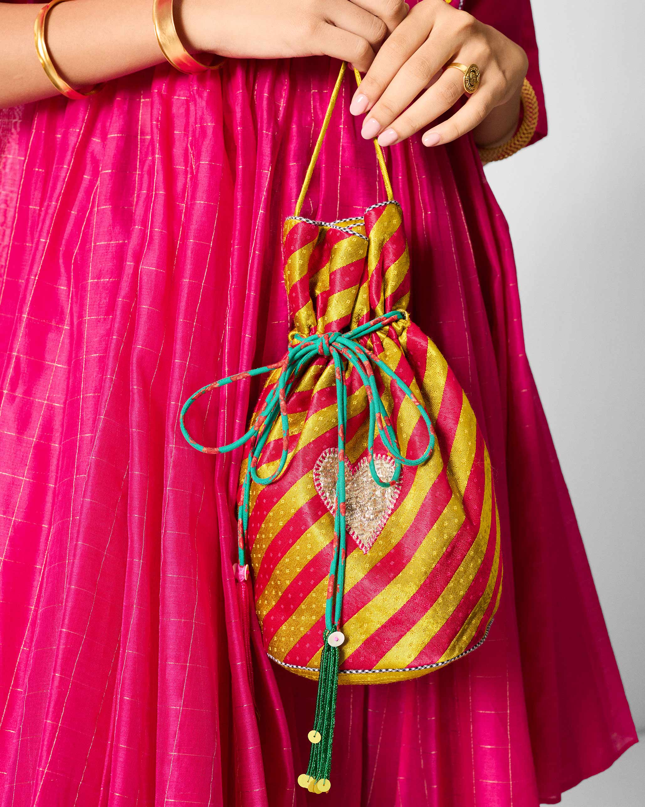 Raya Potli - Fuschia & Chartreuse