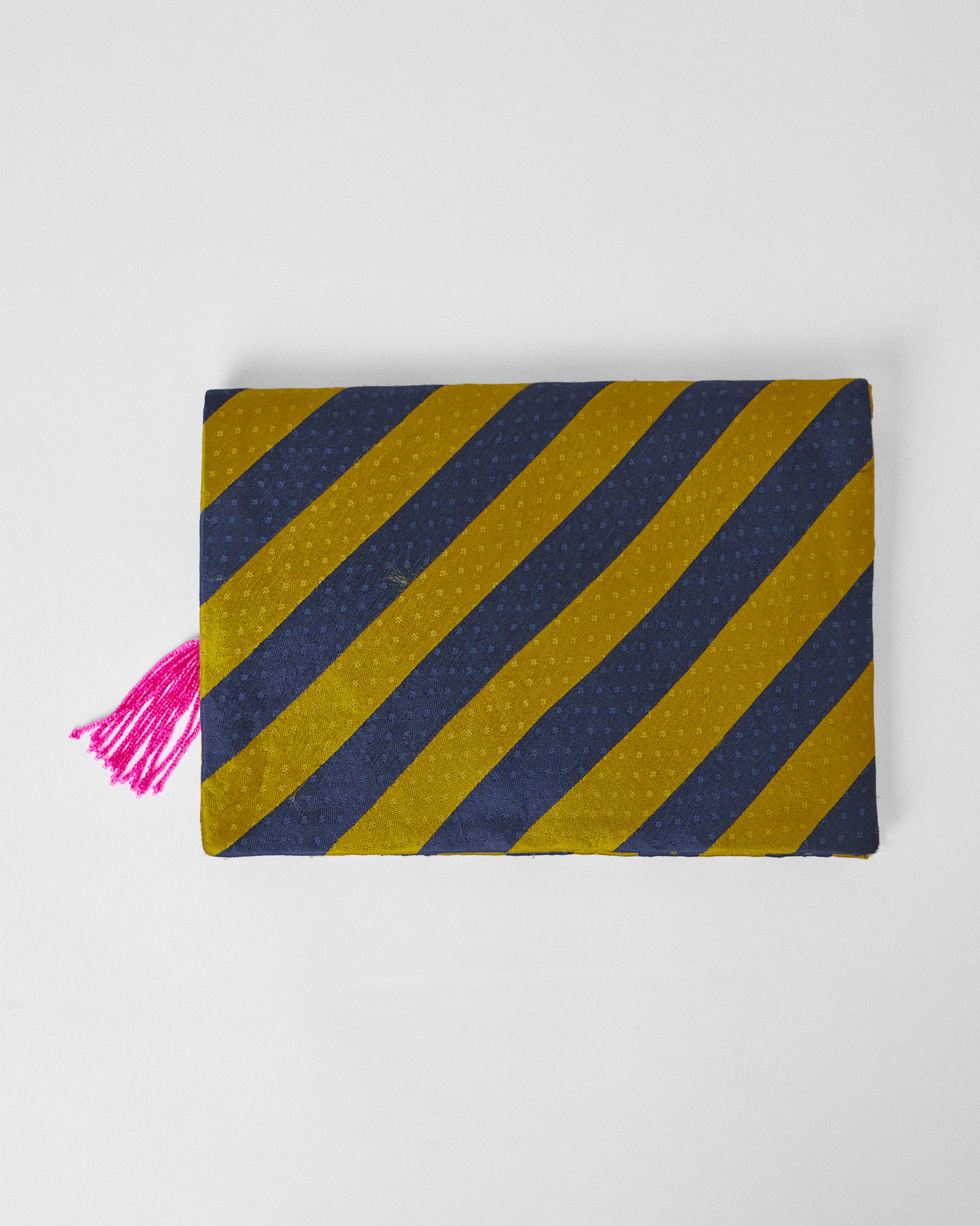 Fold Over Clutch - Chartreuse & Navy