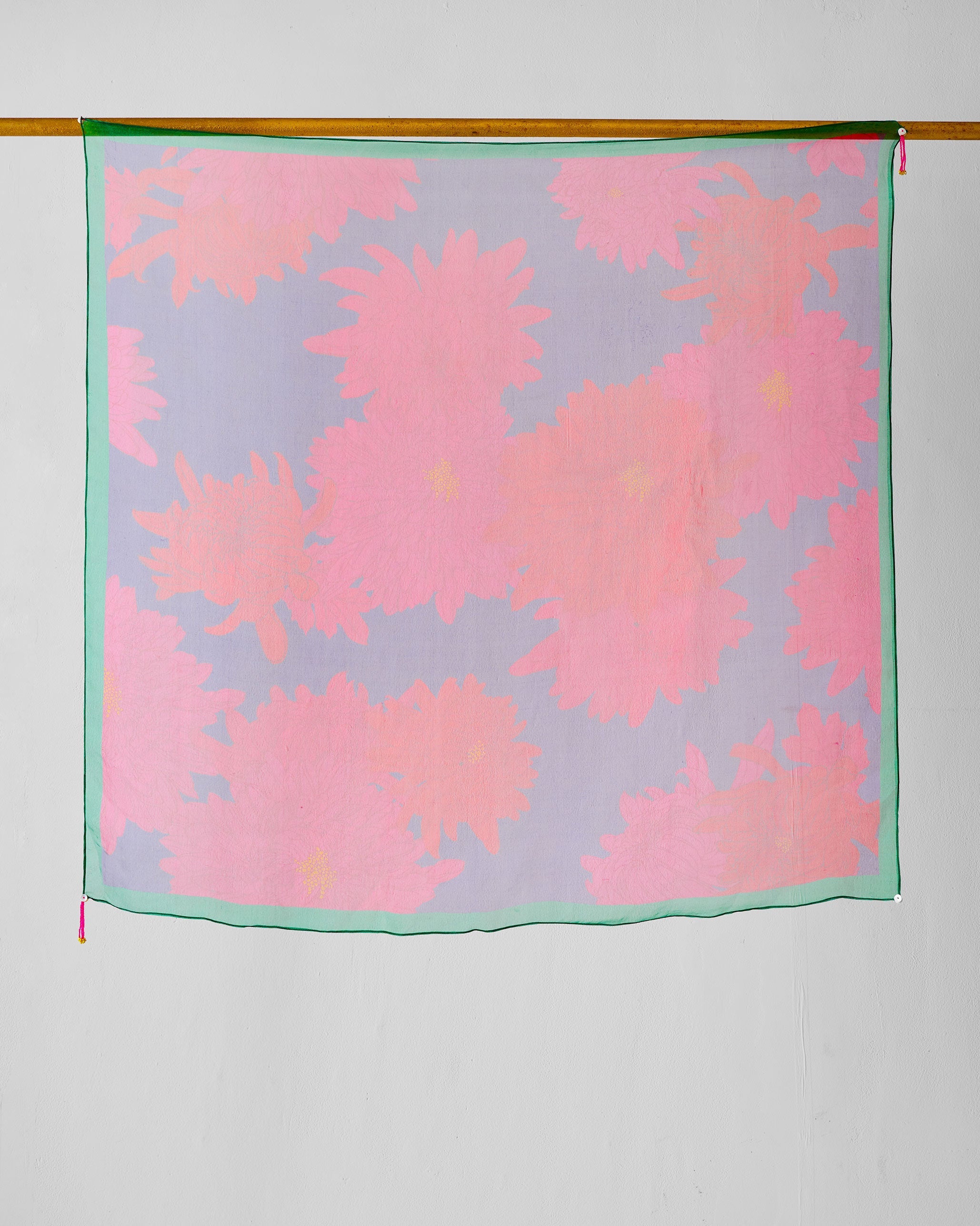 Chrysanthemum Bloom Scarf - Purple