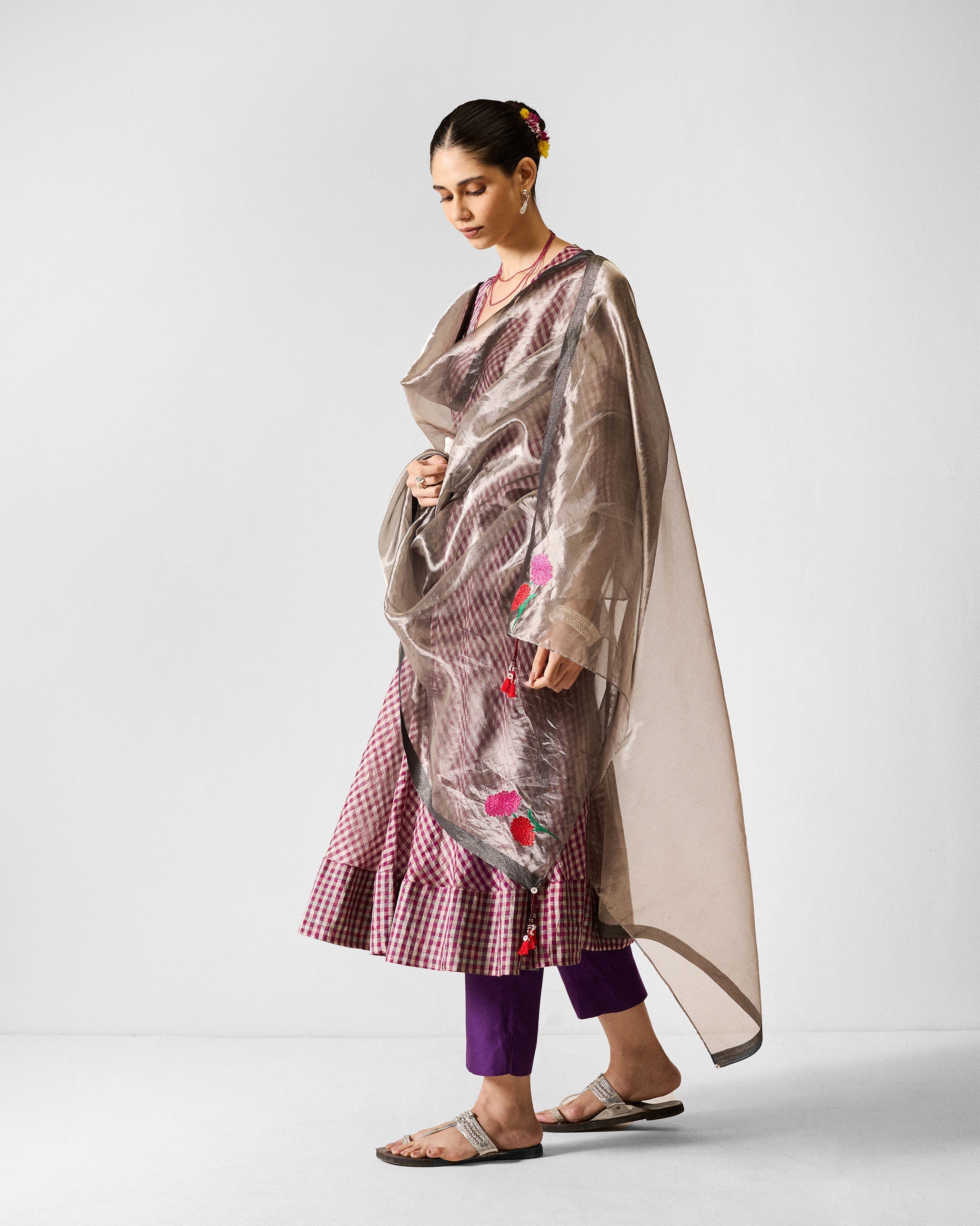 Reva Dupatta - Silver