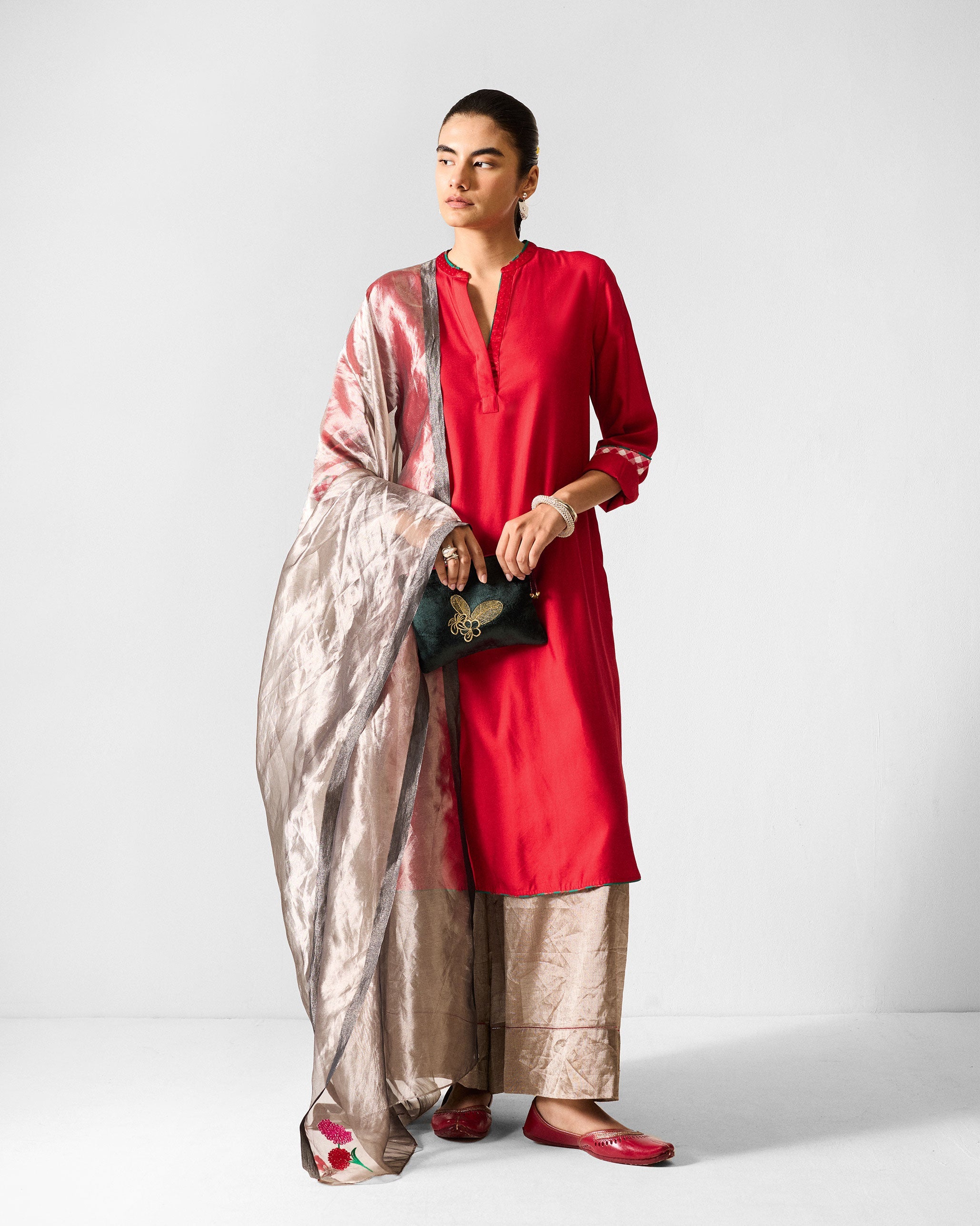 Reva Dupatta - Silver