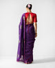Avni Sari - Purple & Silver Printed