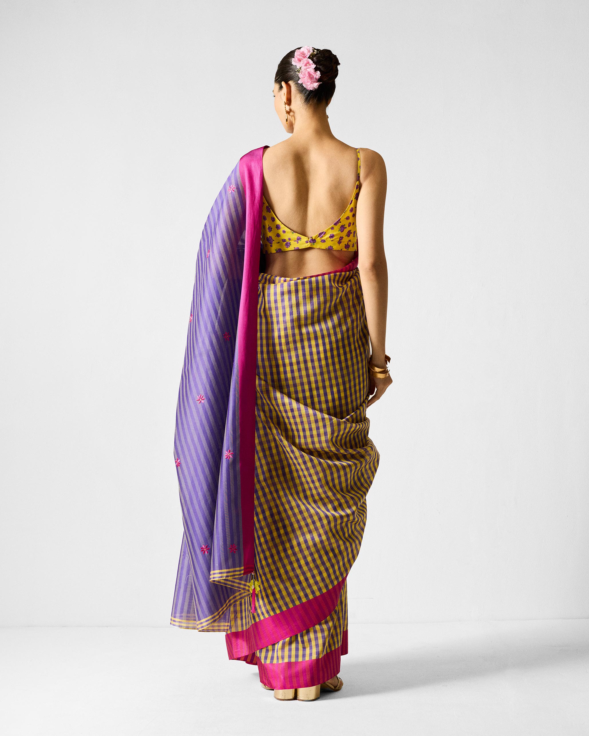 Freya Sari - Lime & Purple Embroidered