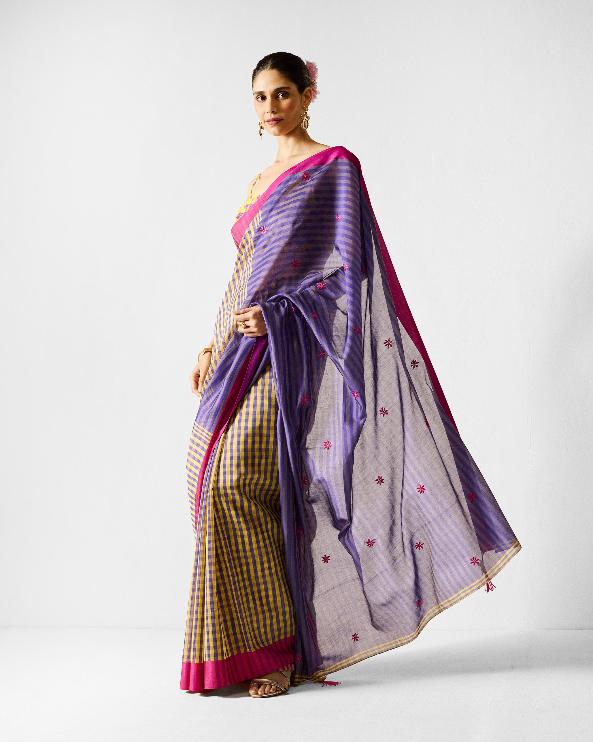 Freya Sari - Lime & Purple Embroidered