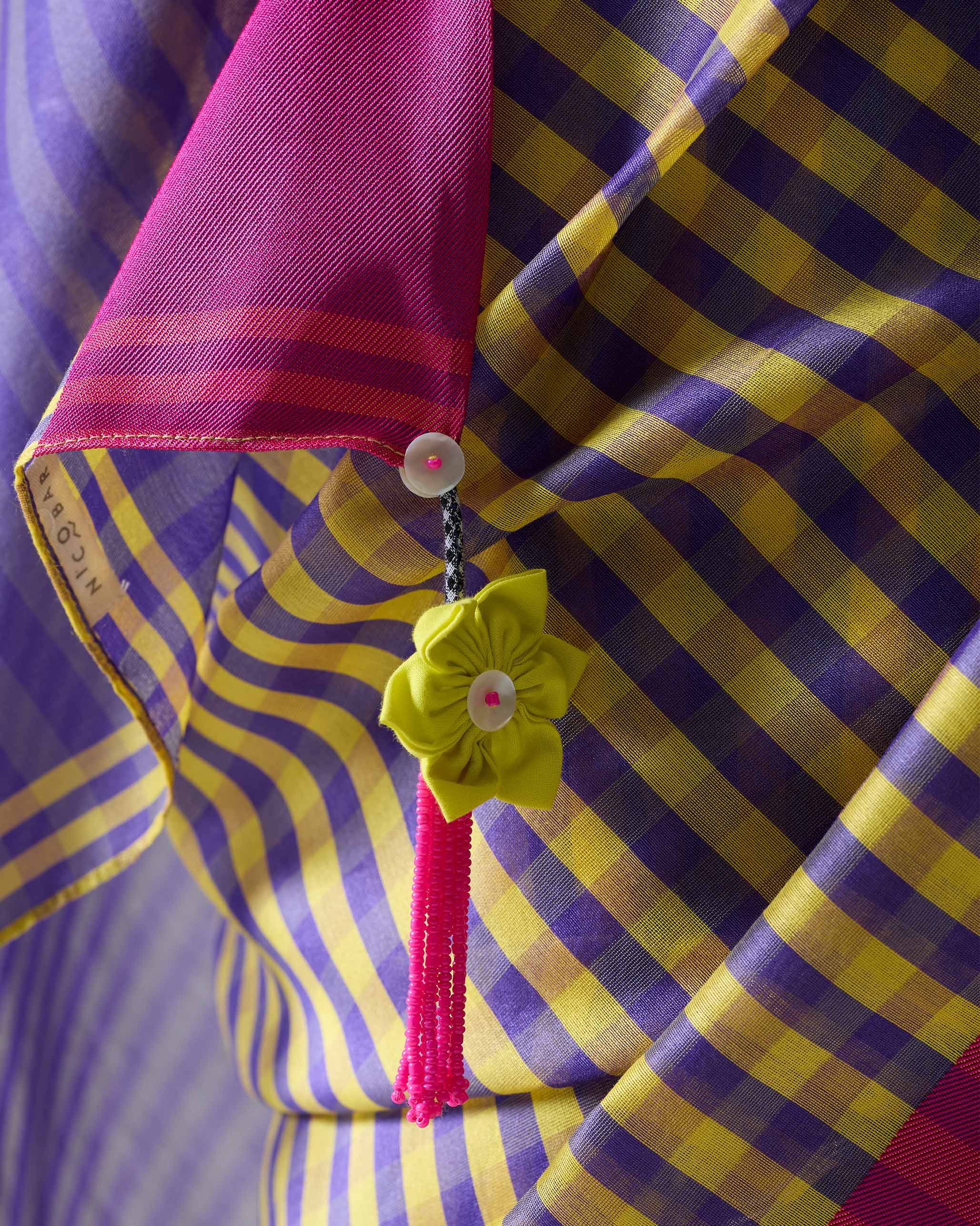 Freya Sari - Lime & Purple Embroidered