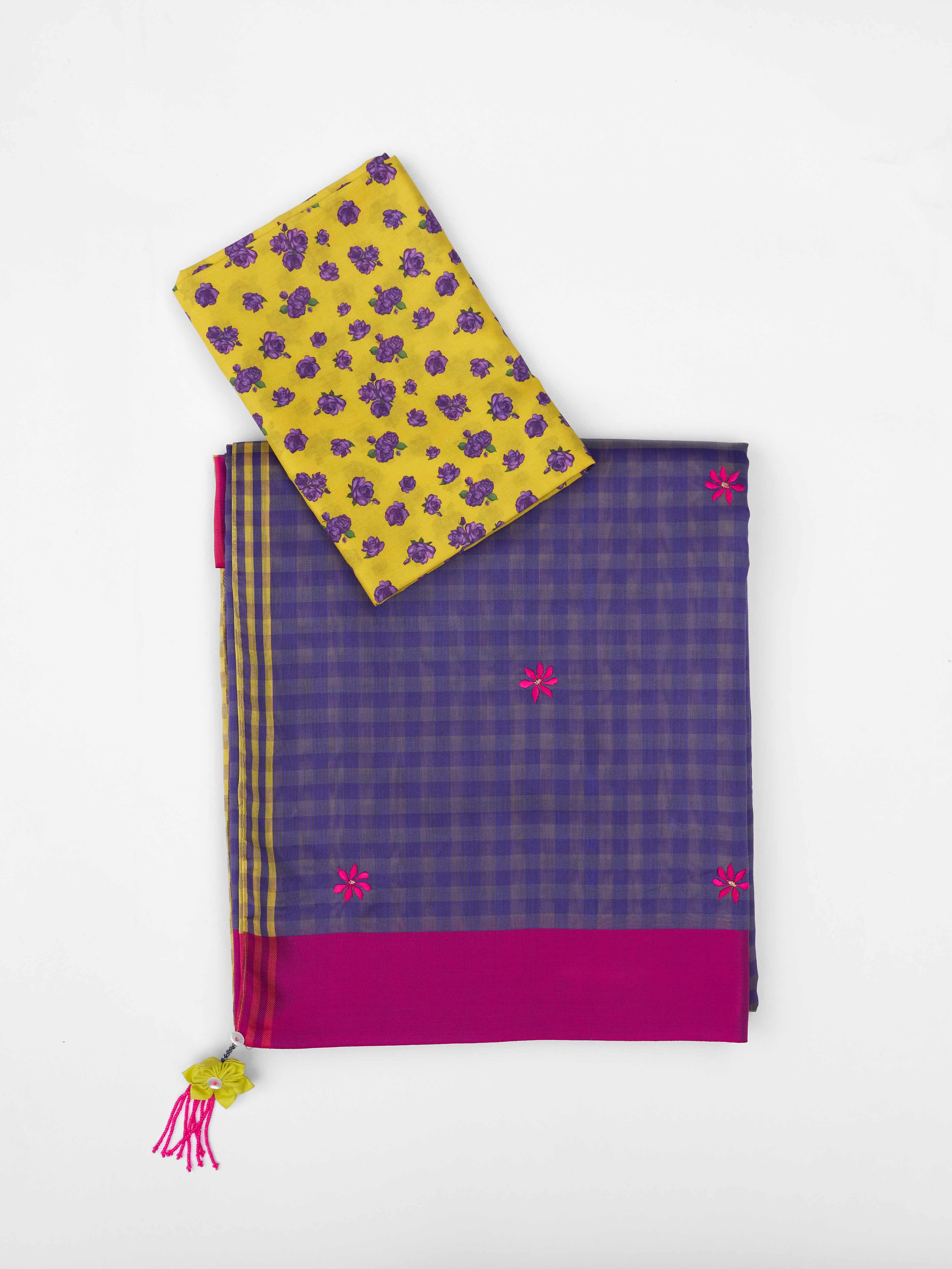 Freya Sari - Lime & Purple Embroidered
