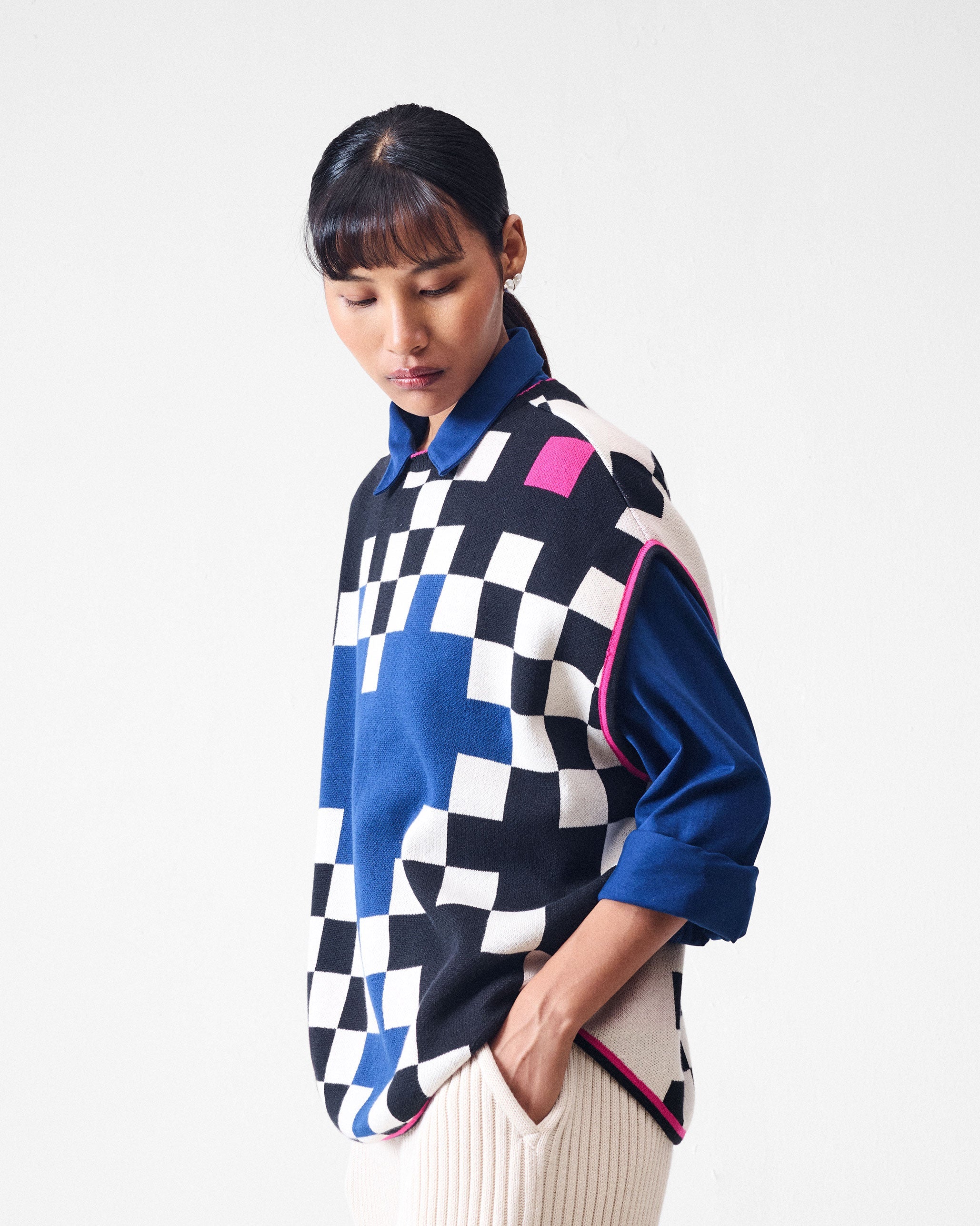 Tetris Sweater - Black & Ivory