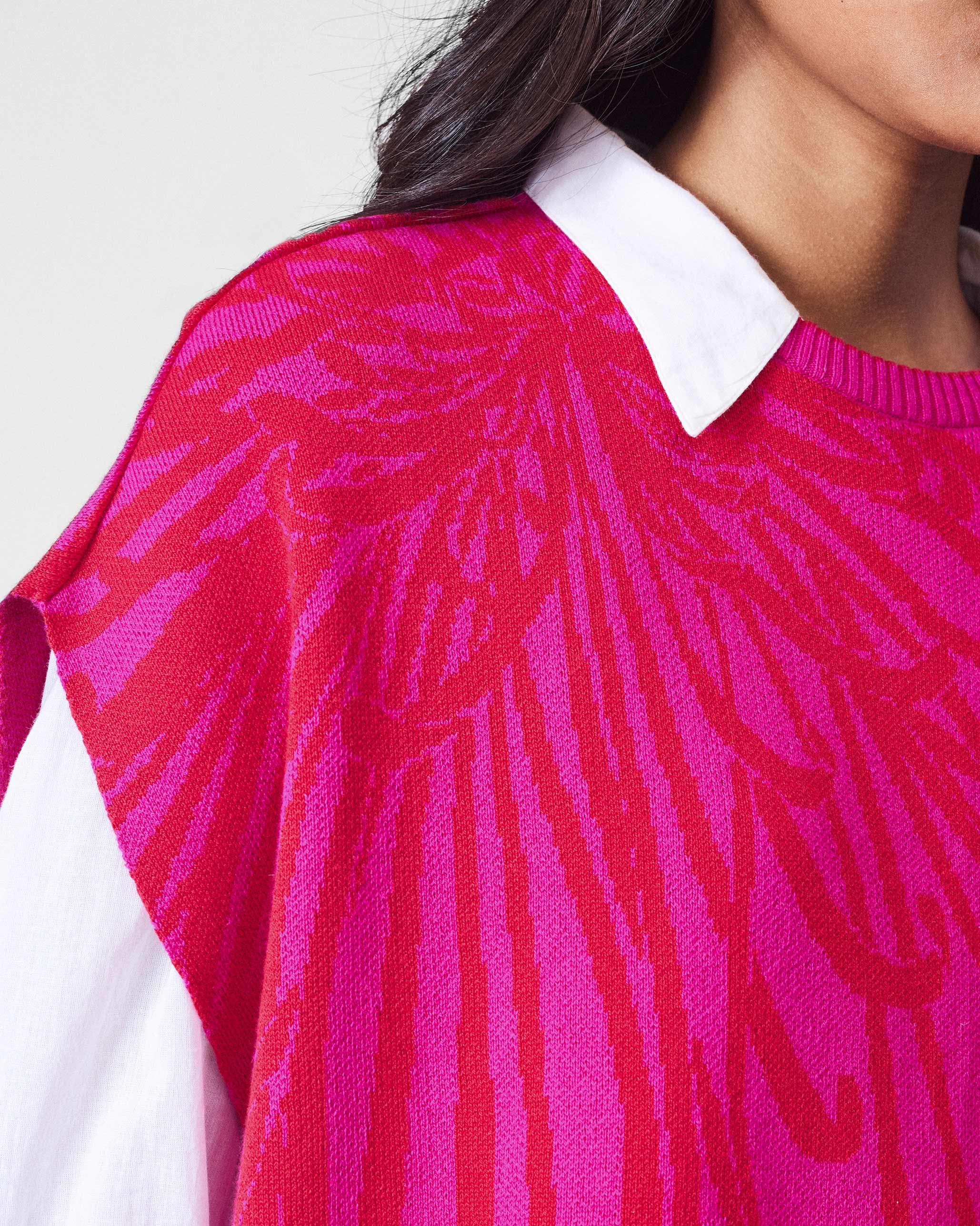 Blooming Sweater - Fuchsia & Red