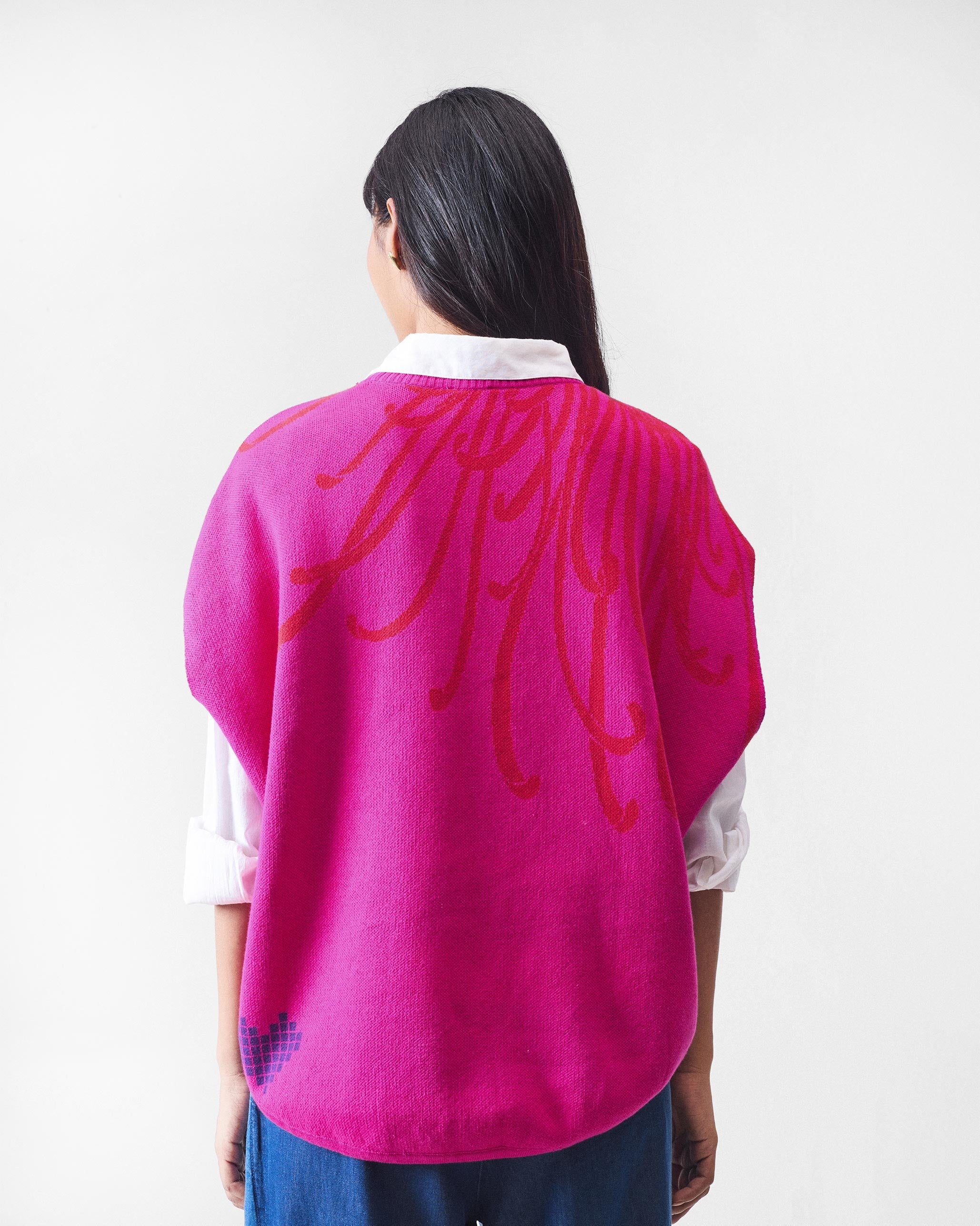 Blooming Sweater - Fuchsia & Red