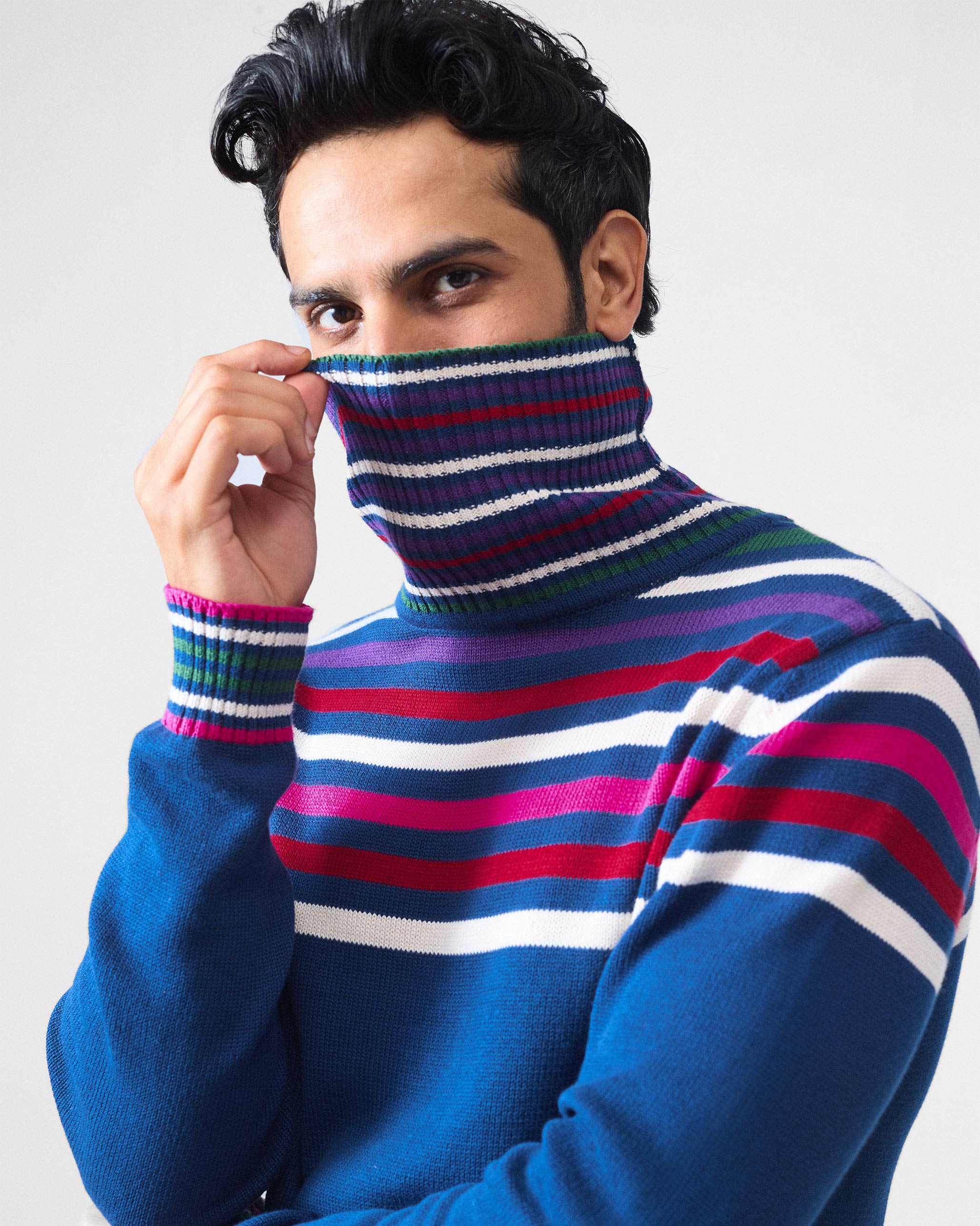 Ringer Sweater - Navy