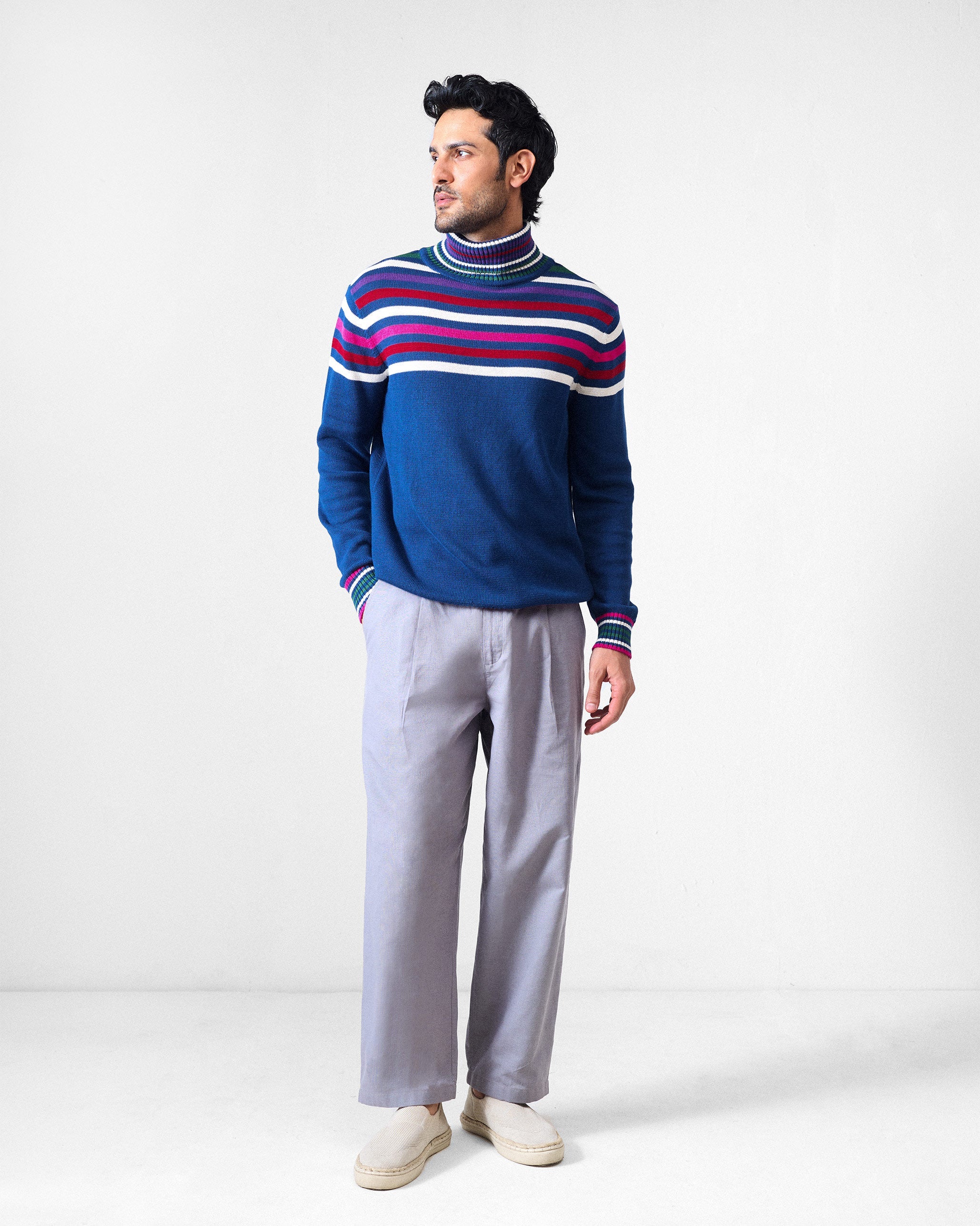 Ringer Sweater - Navy