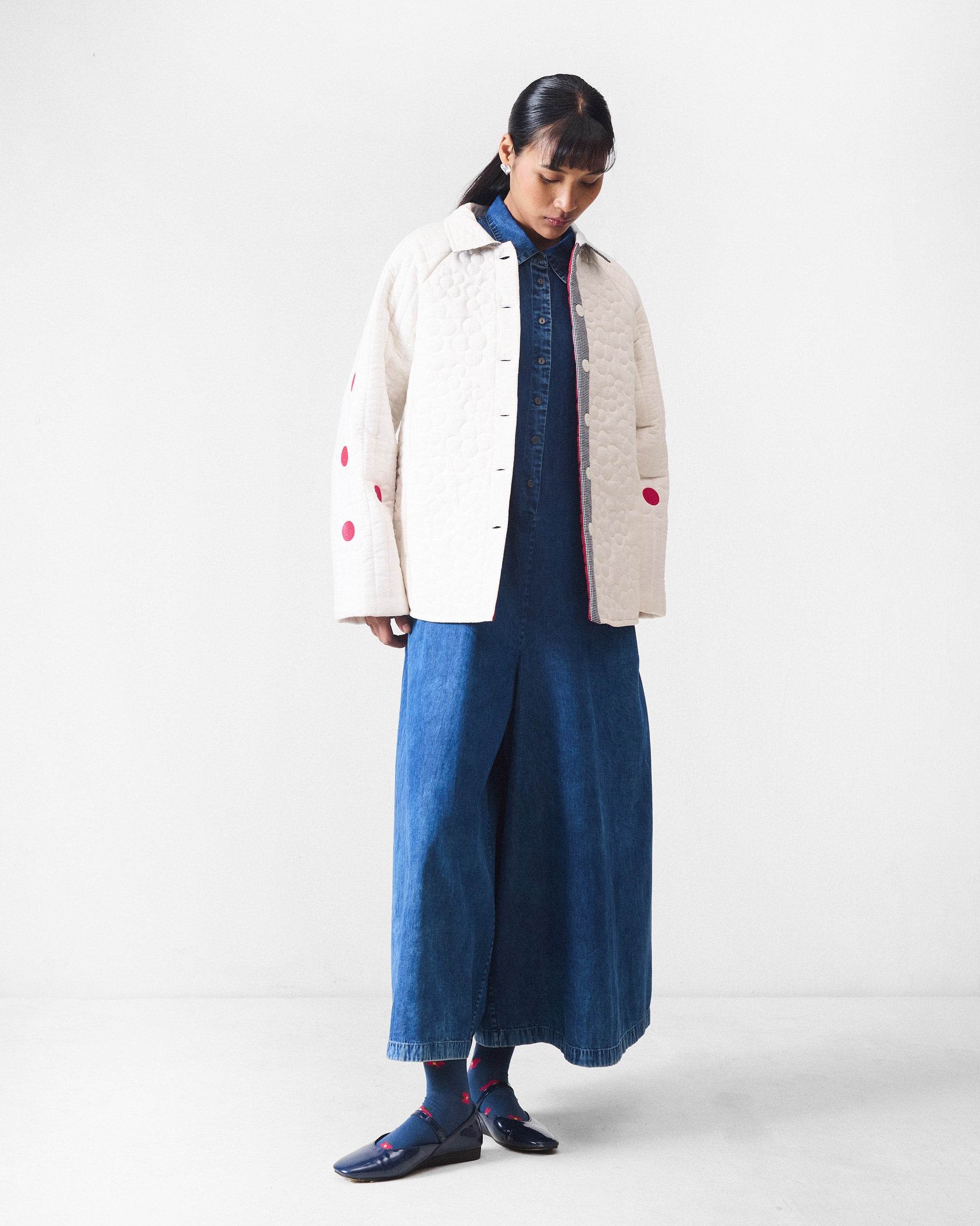 Botanik Jacket - Ivory & Fuchsia