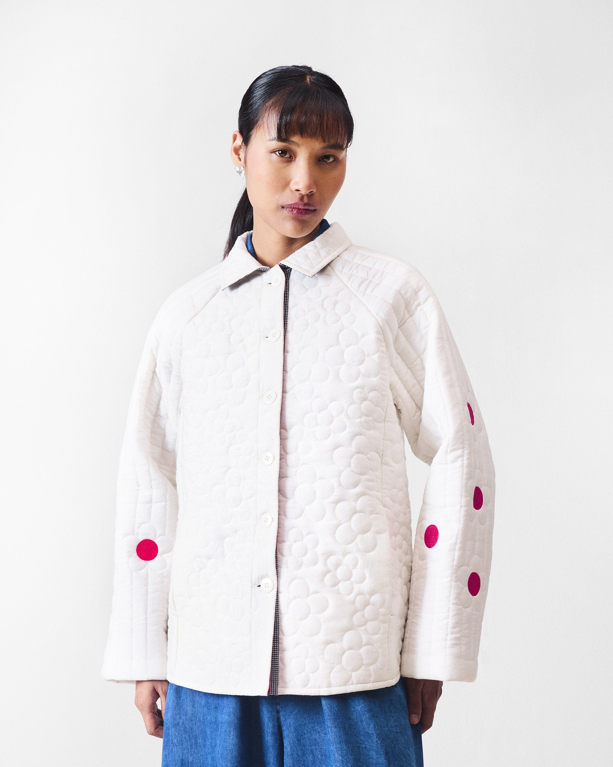 Botanik Jacket - Ivory & Fuchsia