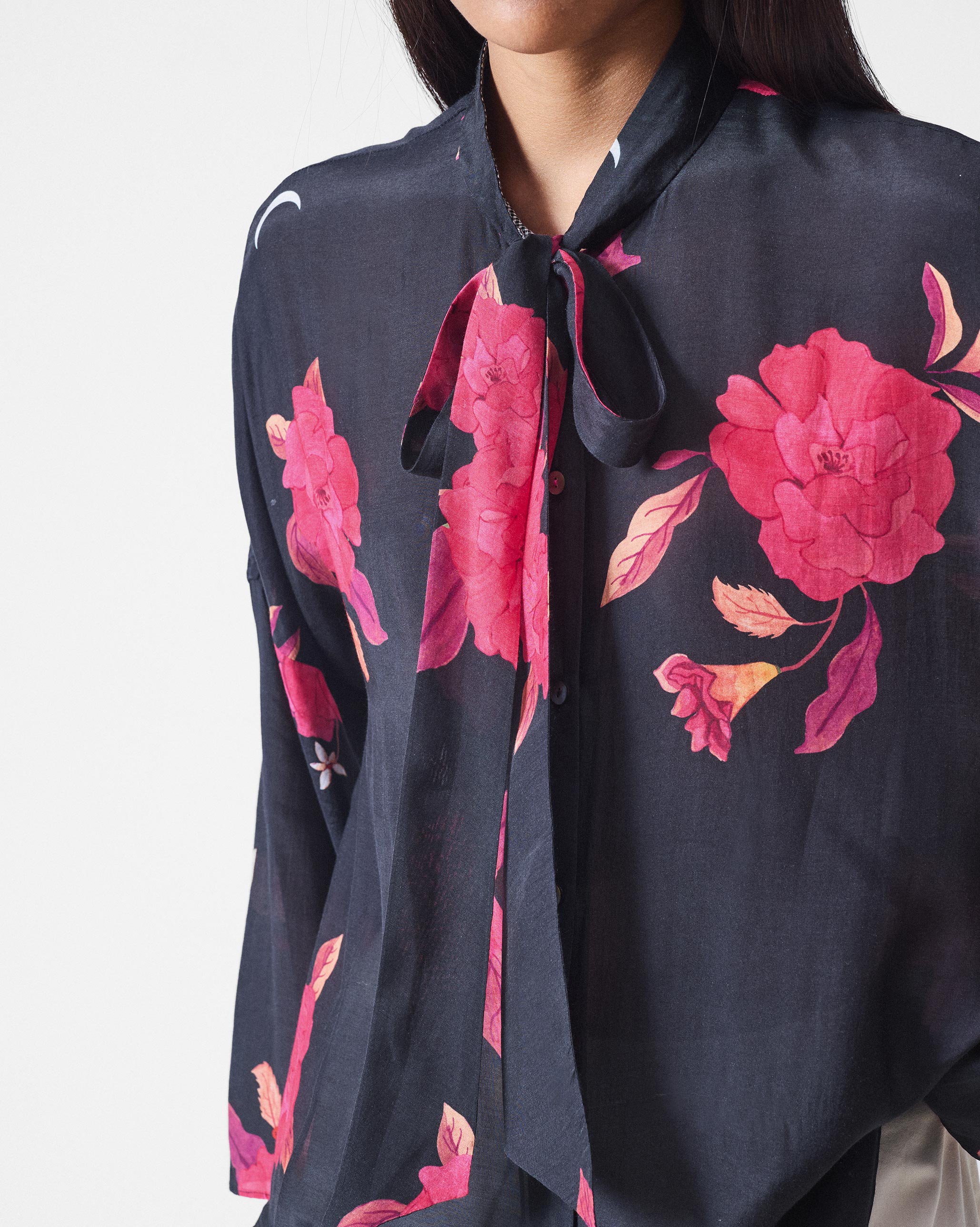 Bramble Top - Black & Fuchsia