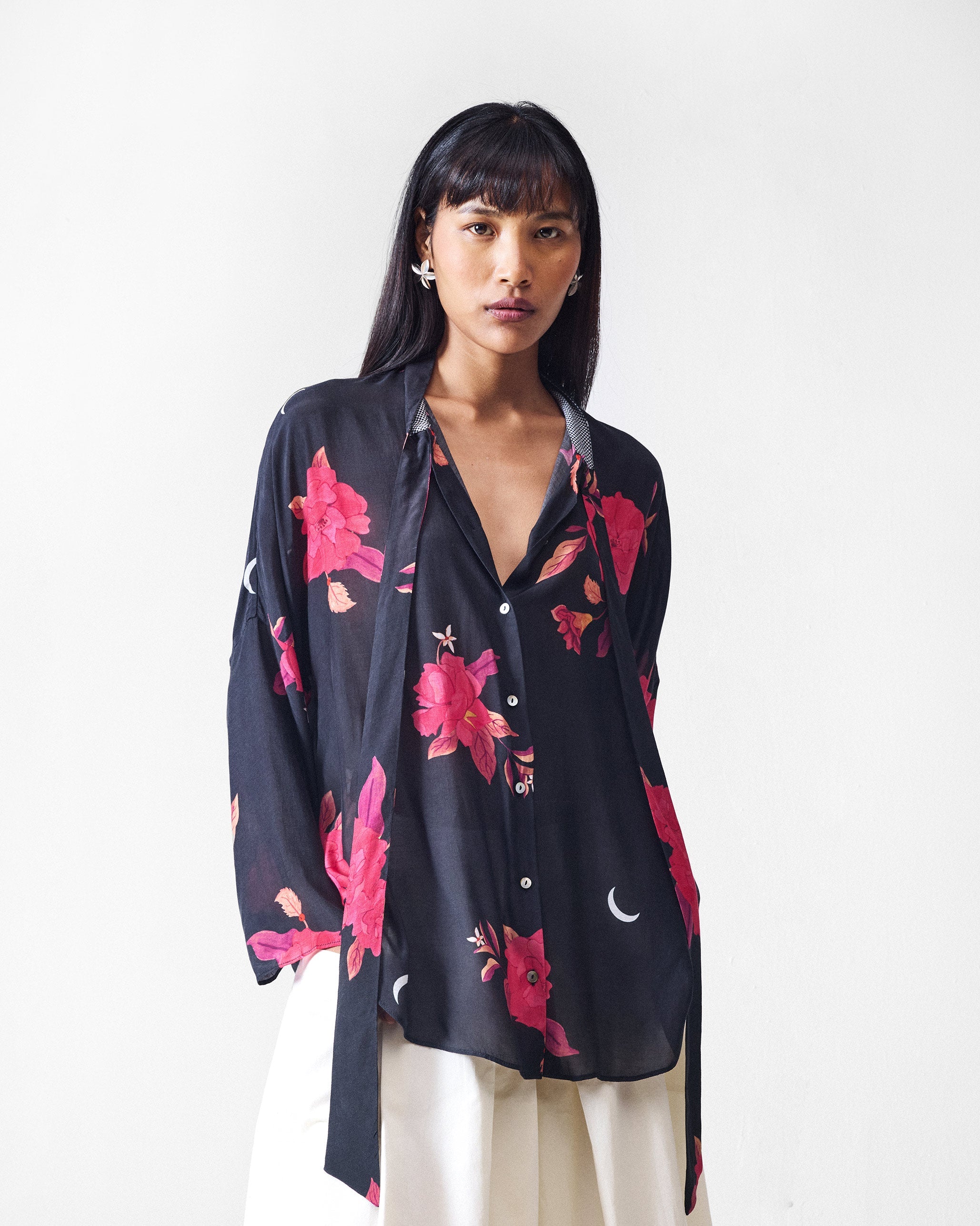 Bramble Top - Black & Fuchsia