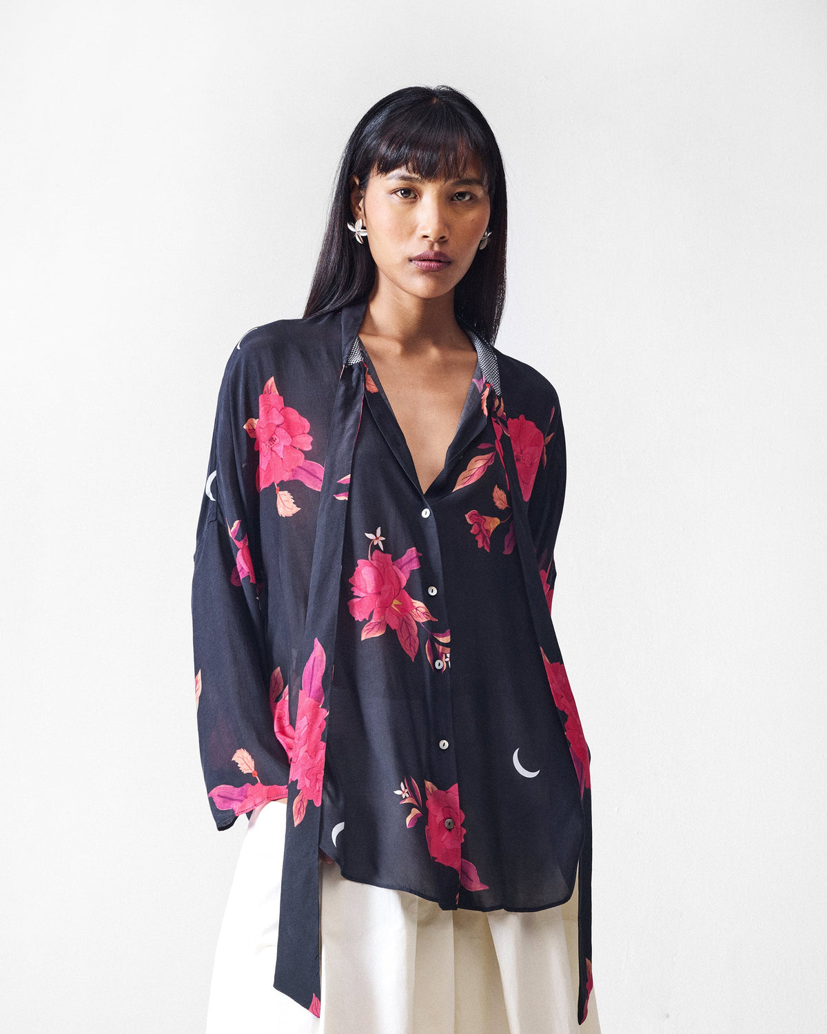 Bramble Top - Black & Fuchsia