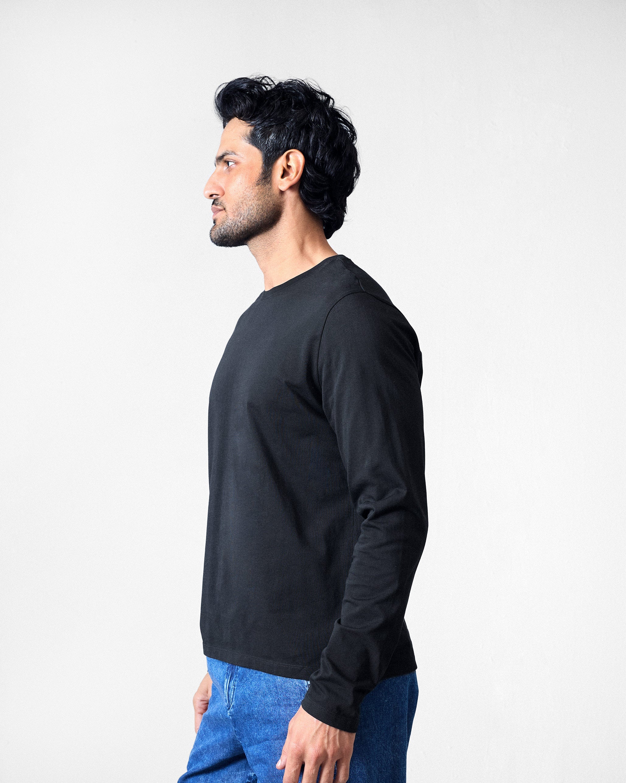 Basic Full Sleeves T-Shirt - Black