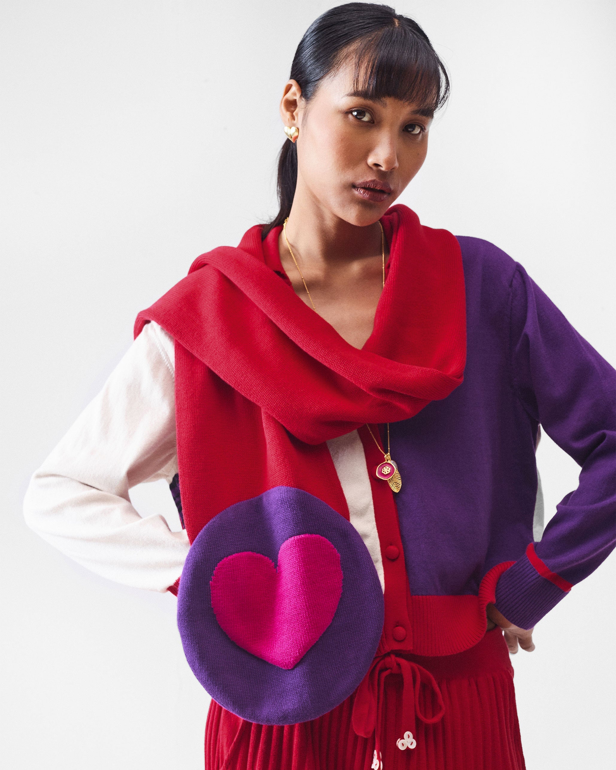 Sway Scarf - Red & Fuchsia