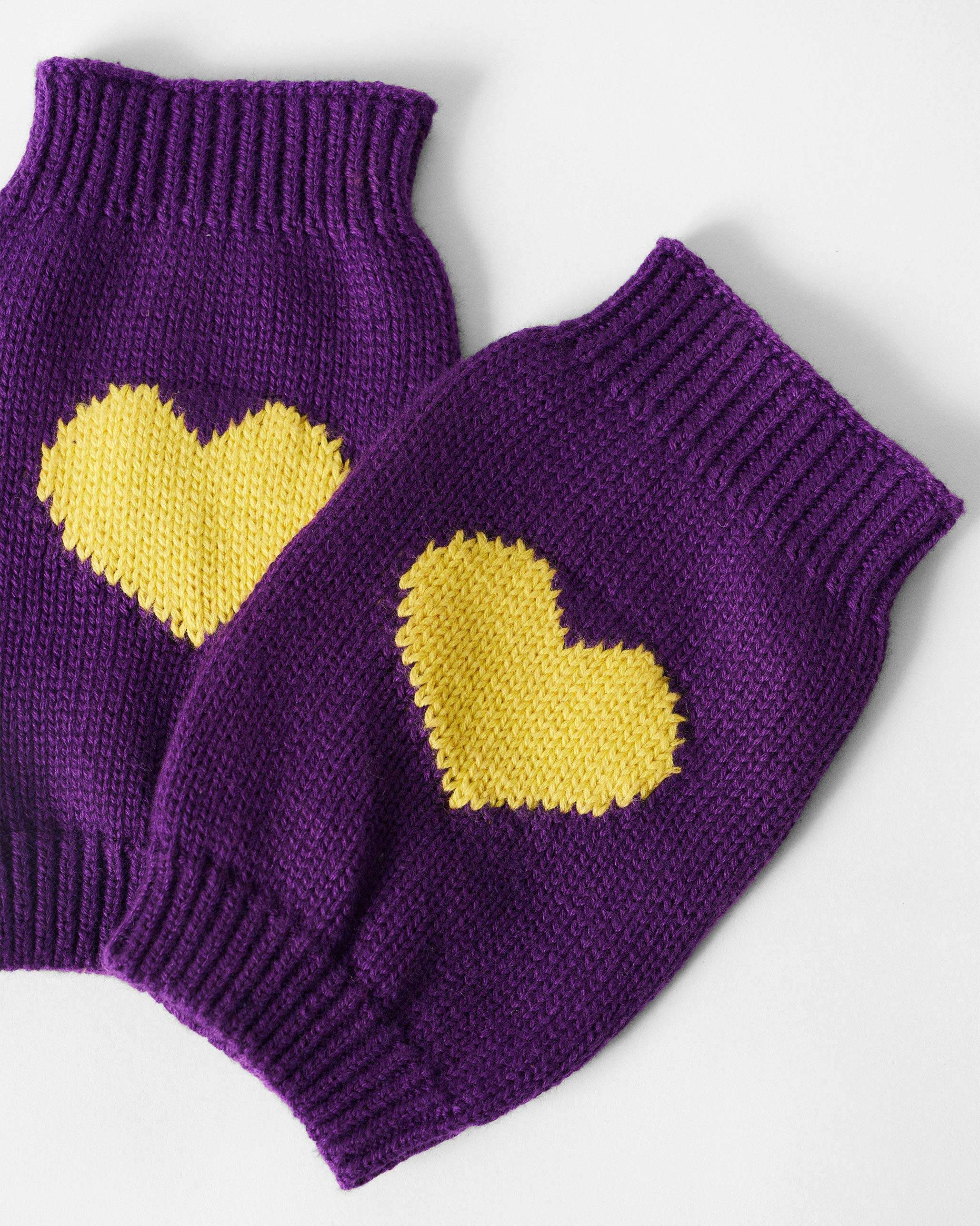 Luna Mittens - Purple & Chartreuse