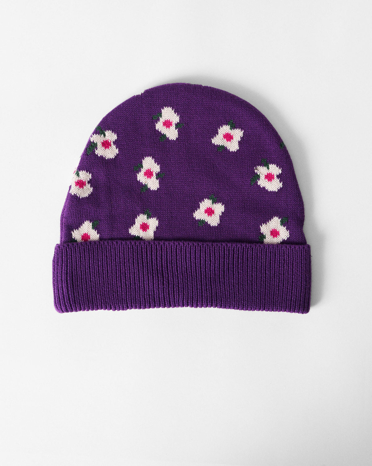 Retro Beanie - Purple & Oatmeal