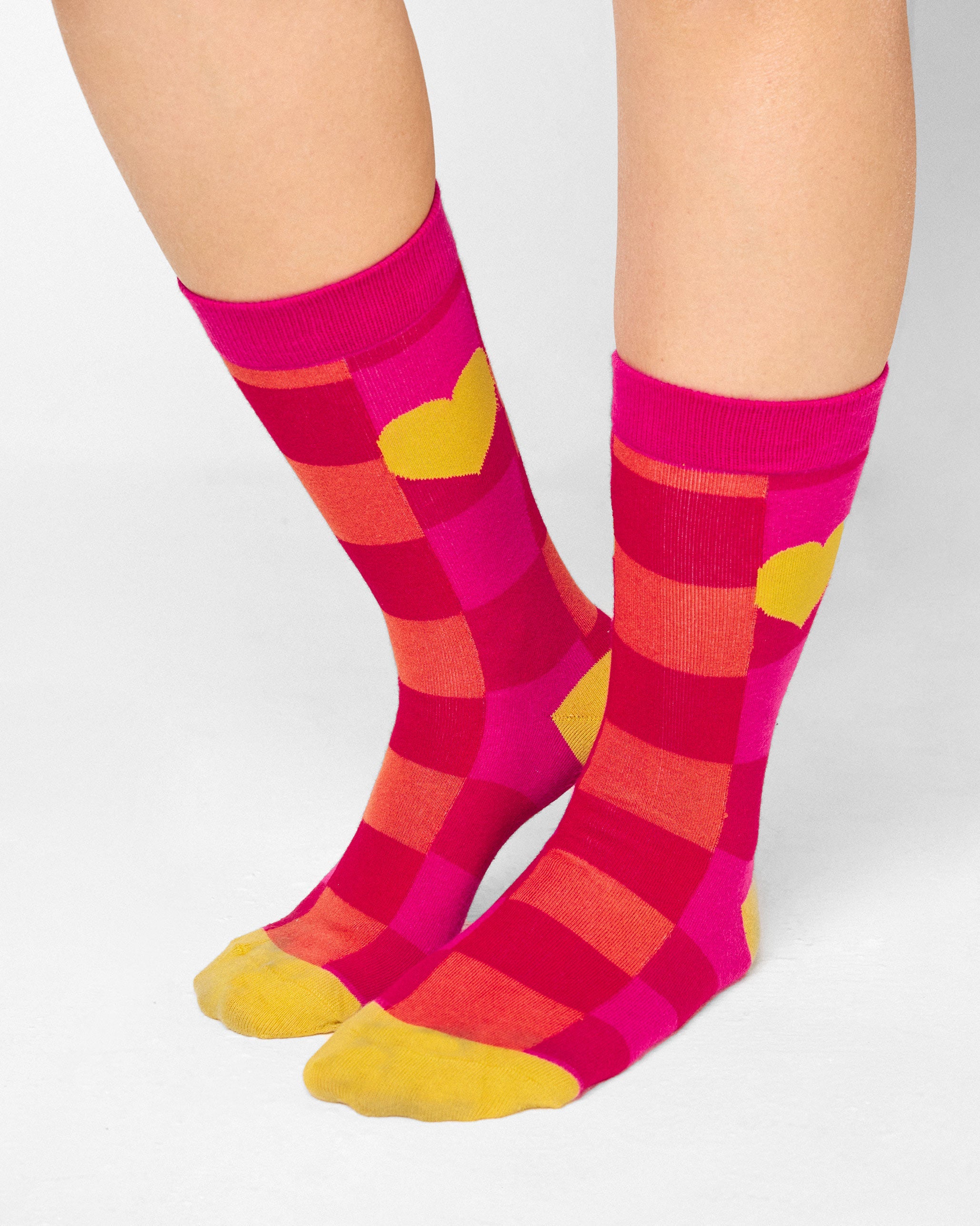 Heart and Sole Socks - Fuchsia & Red