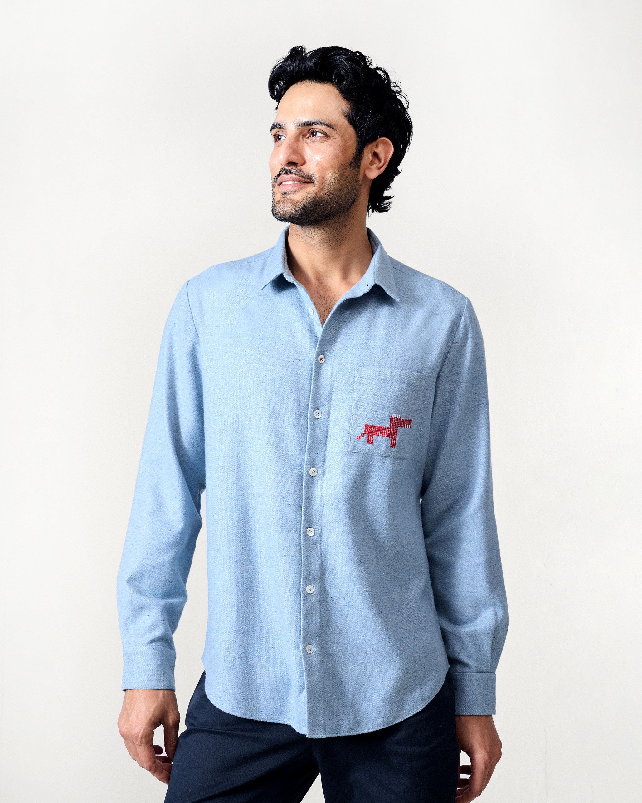 Musafir Pocket Shirt - Light Blue