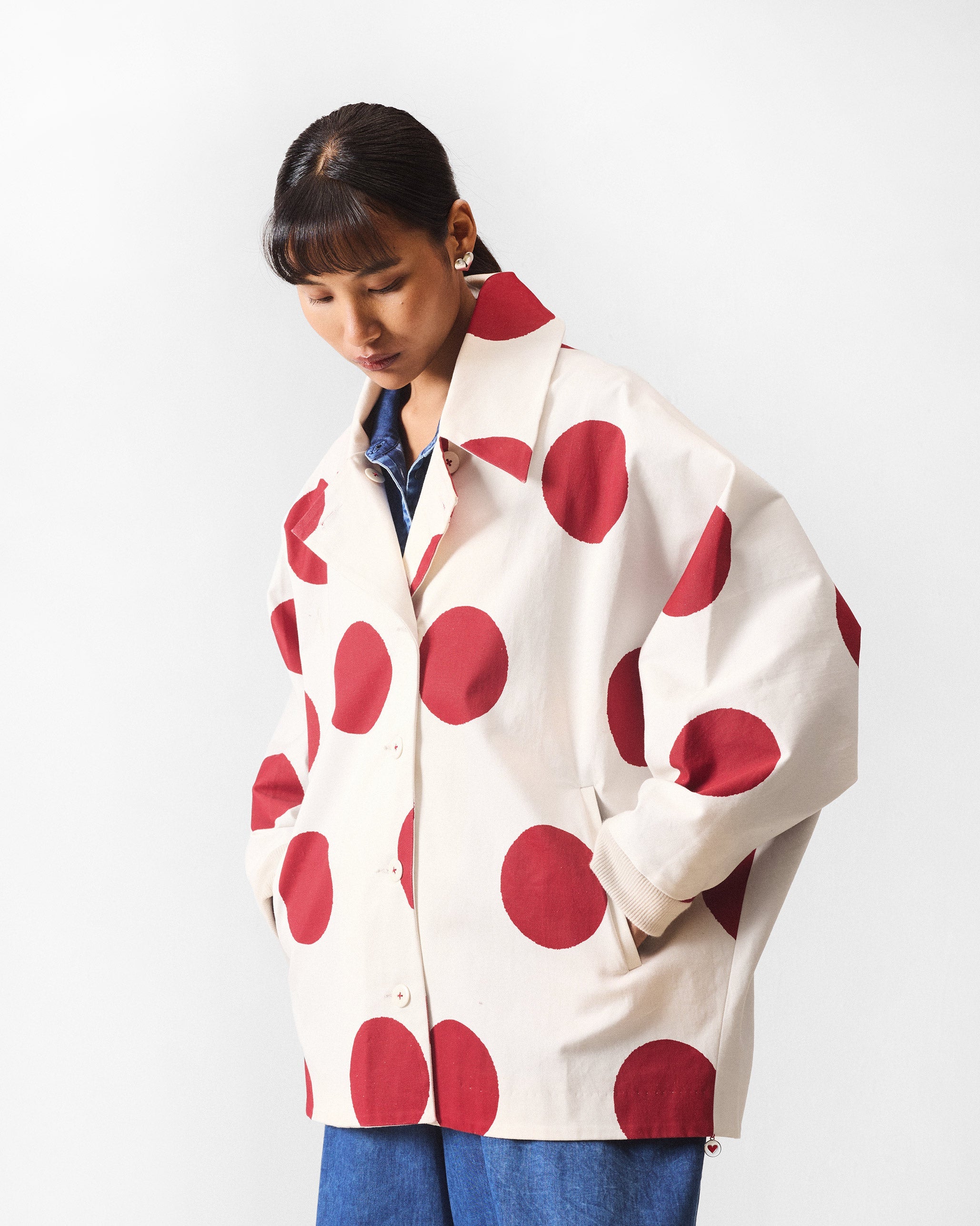 Dottie Jacket - Ivory & Red
