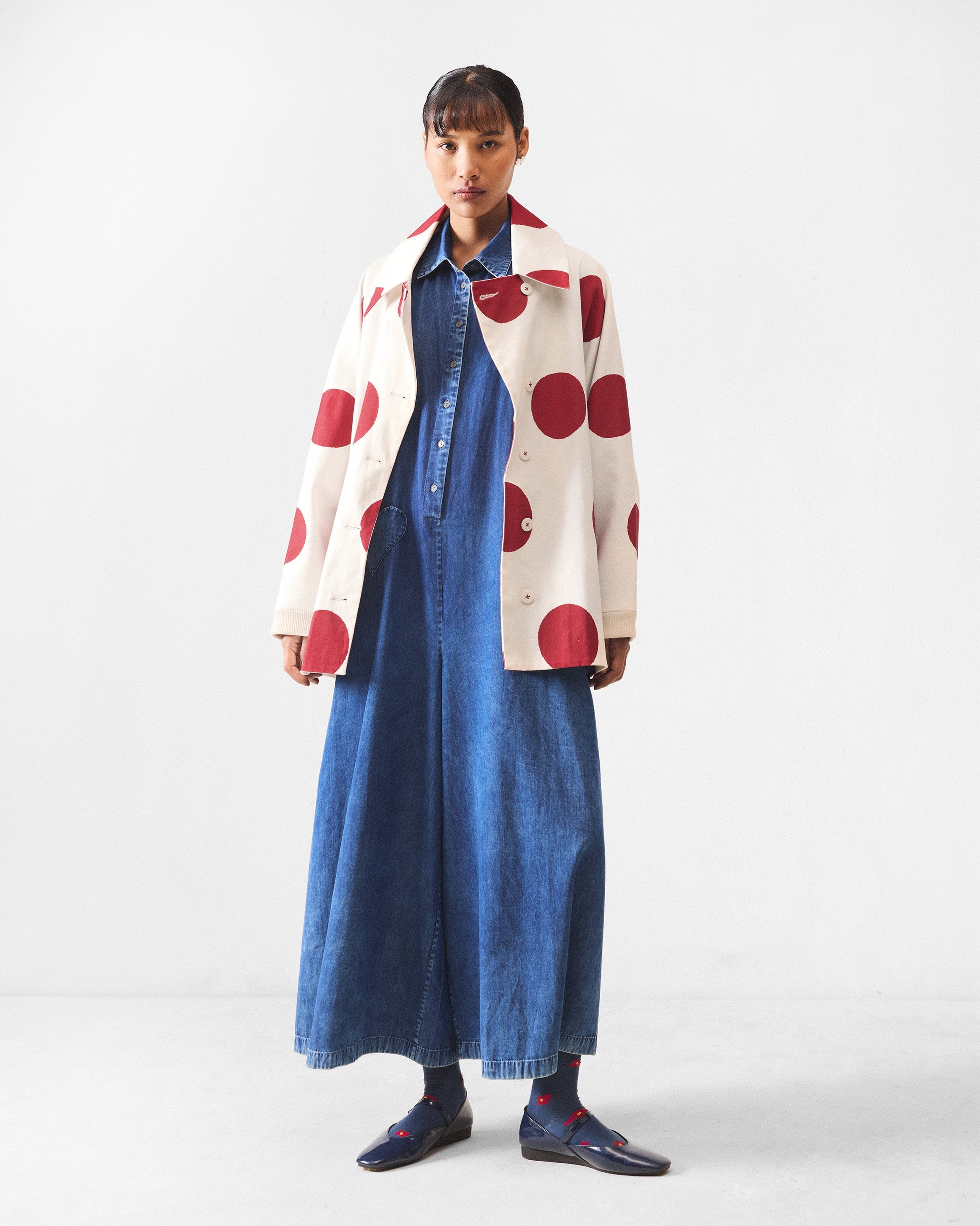 Dottie Jacket - Ivory & Red