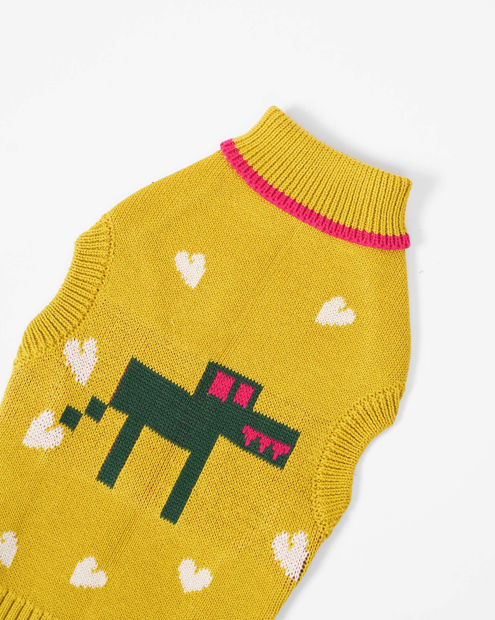 Jurassic Bark Dog Sweater - Chartreuse