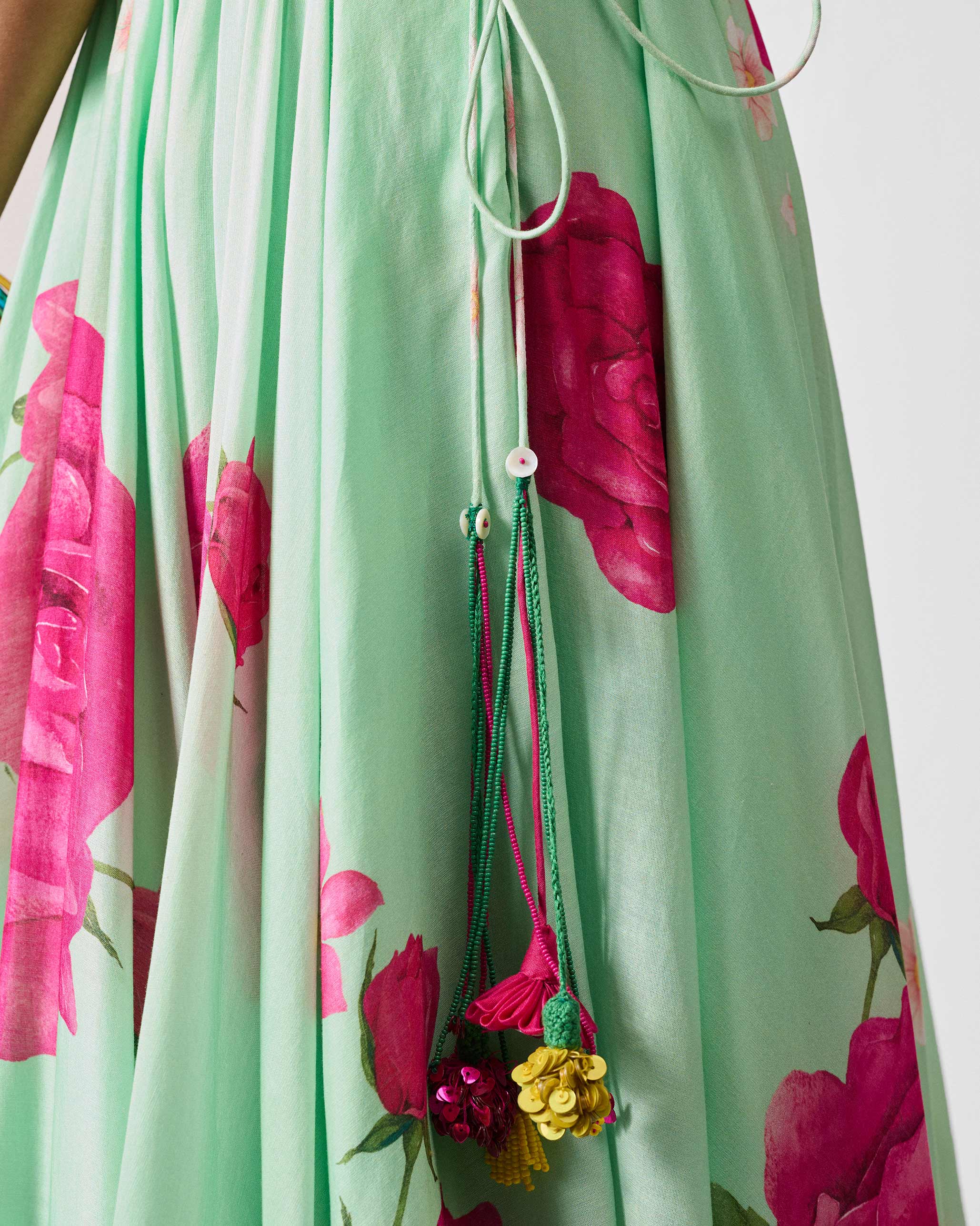 Vaya Skirt - Sea blue & Fuchsia Printed