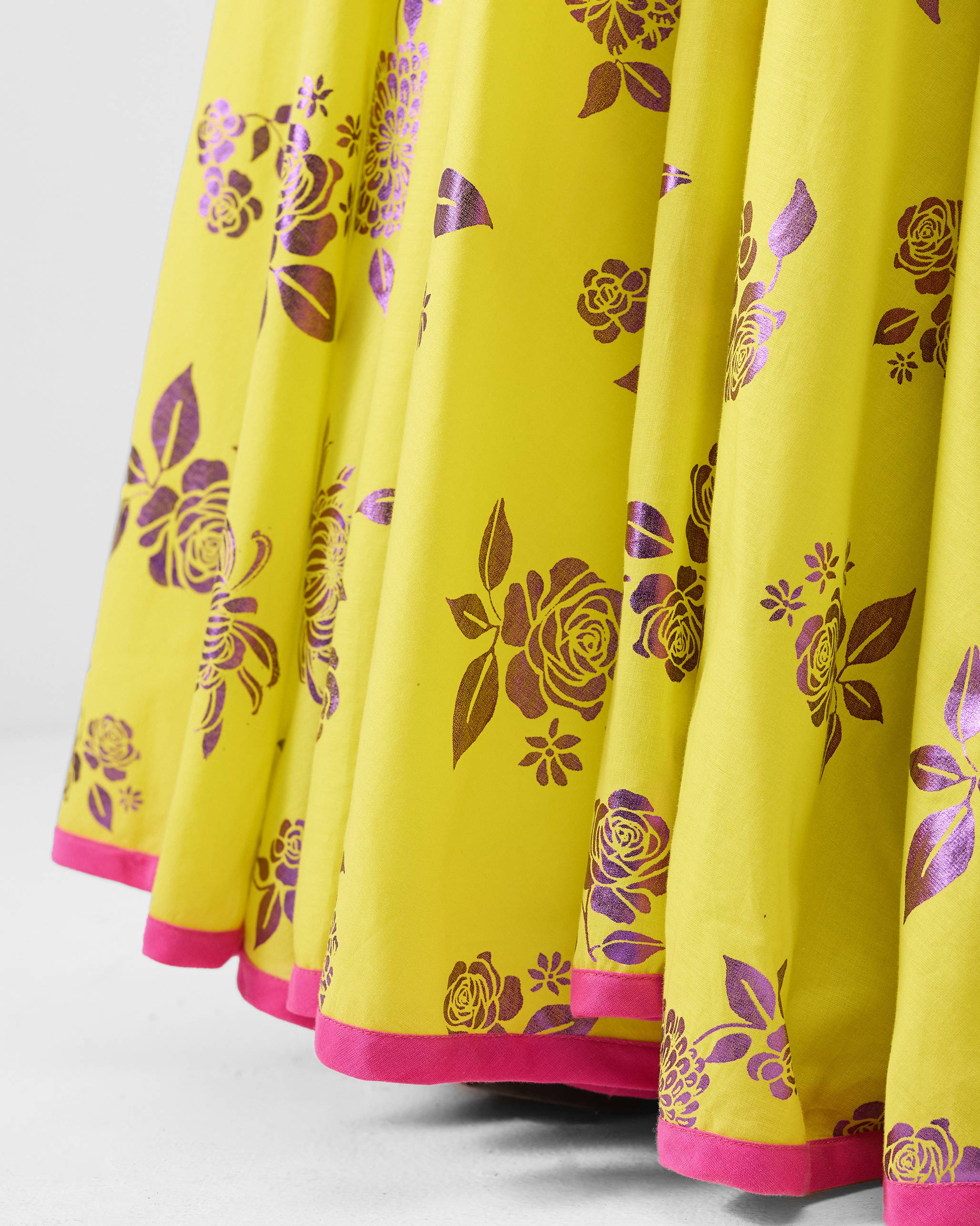 Noor Skirt - Lime & Purple Printed