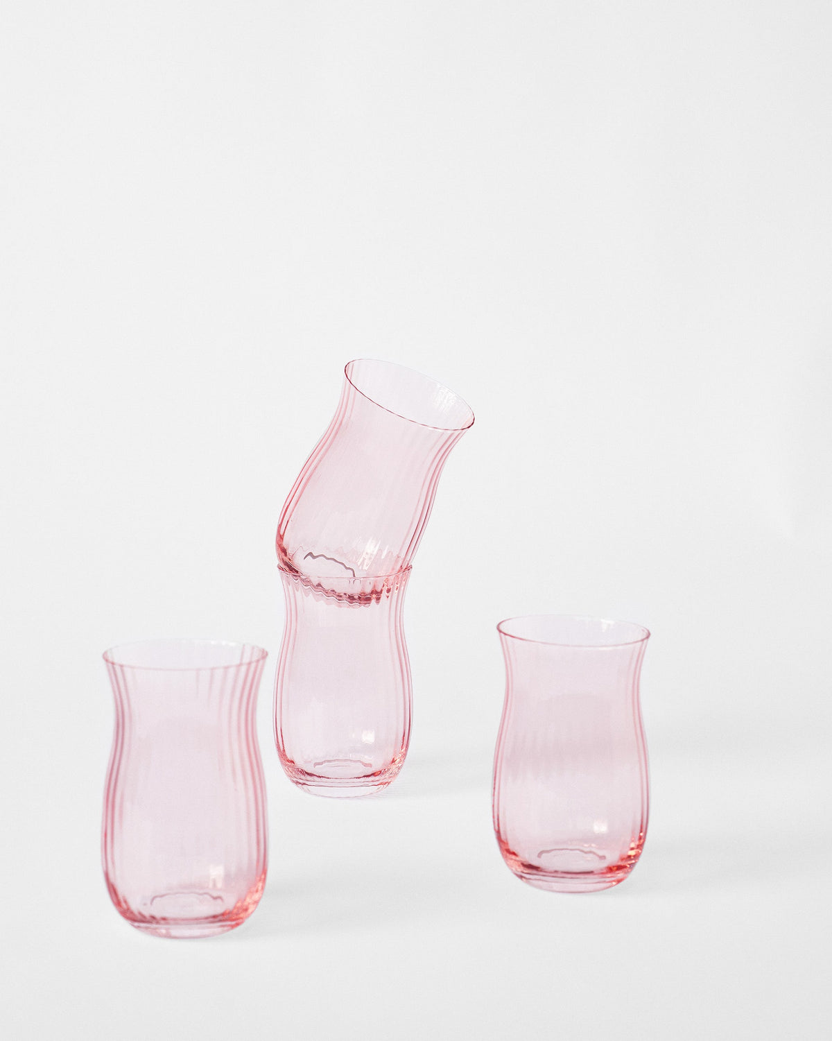 Ripple Glass tumblers - Pink